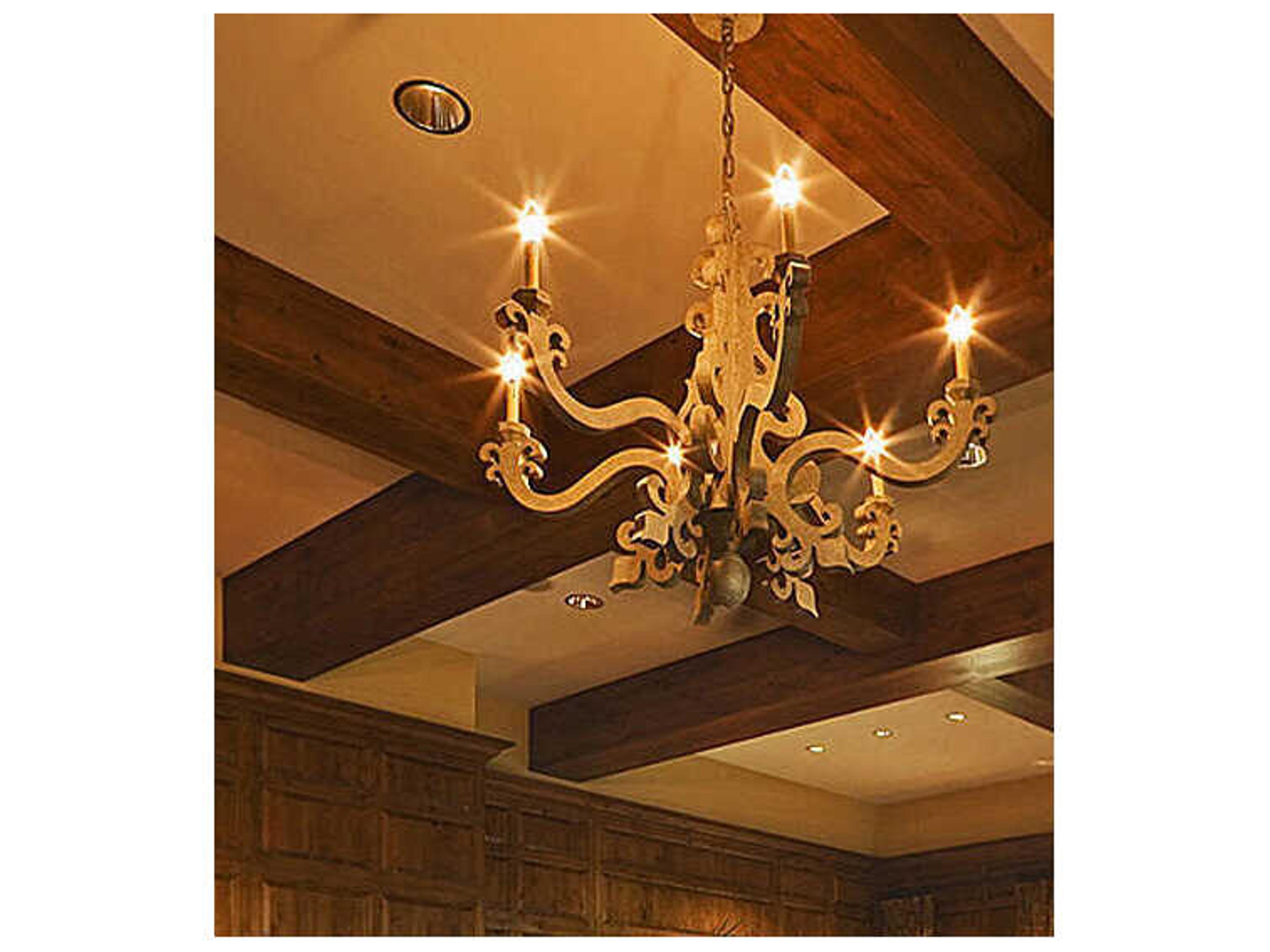 6-Light Brown Chandelier