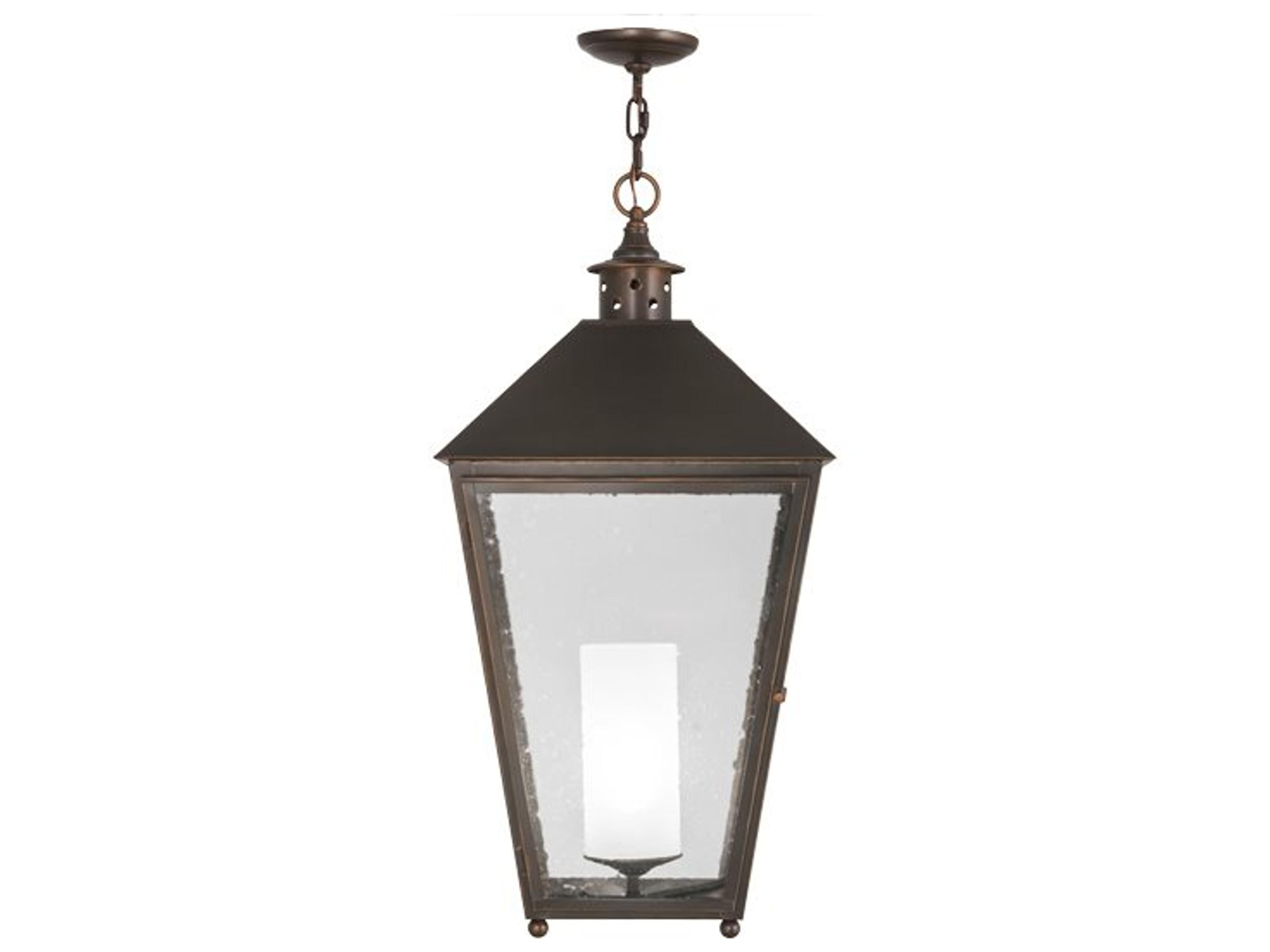 Meyda Stafford 1-Light Bronze Glass Lantern Pendant
