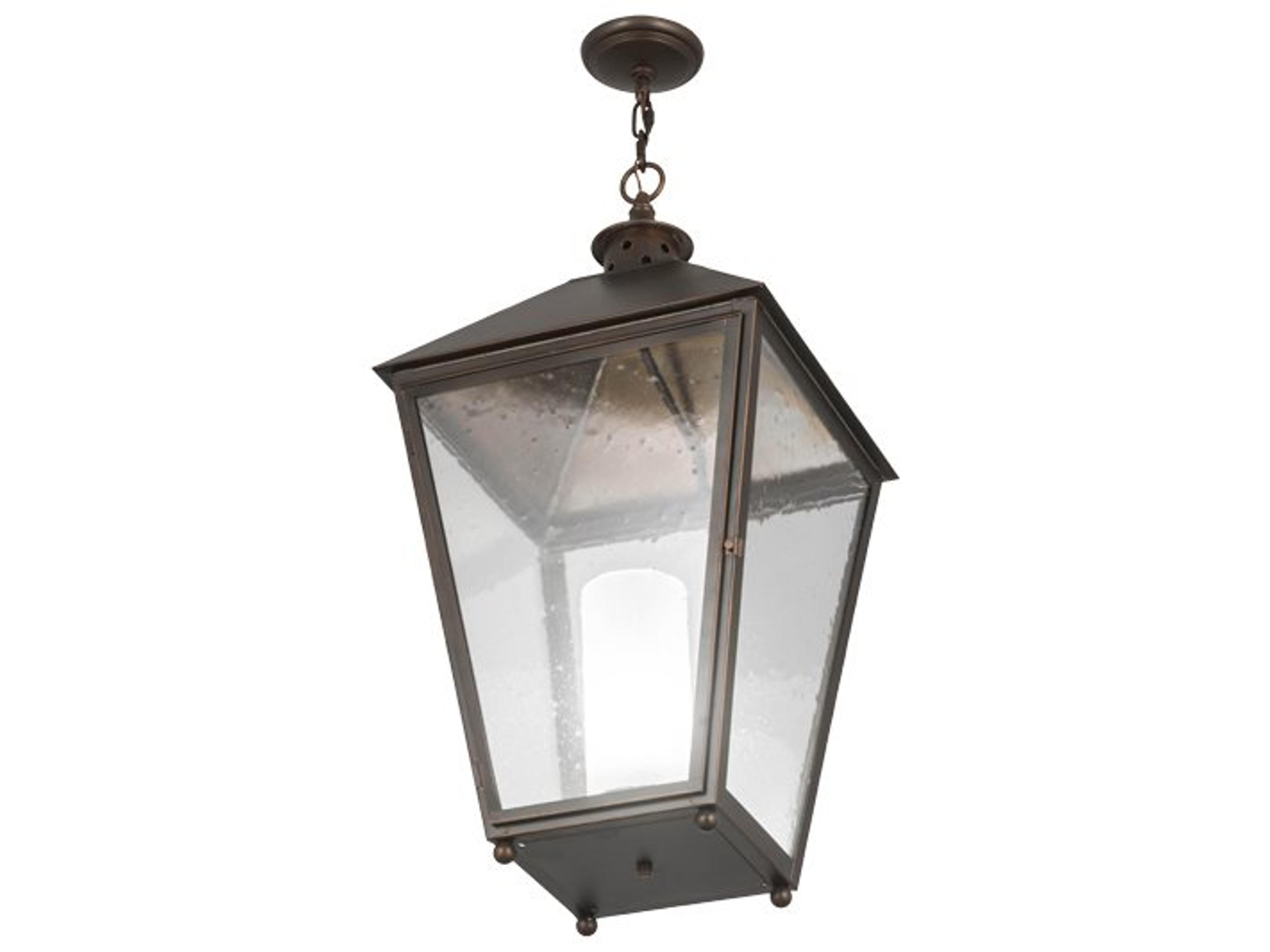 Meyda Stafford 1-Light Bronze Glass Lantern Pendant