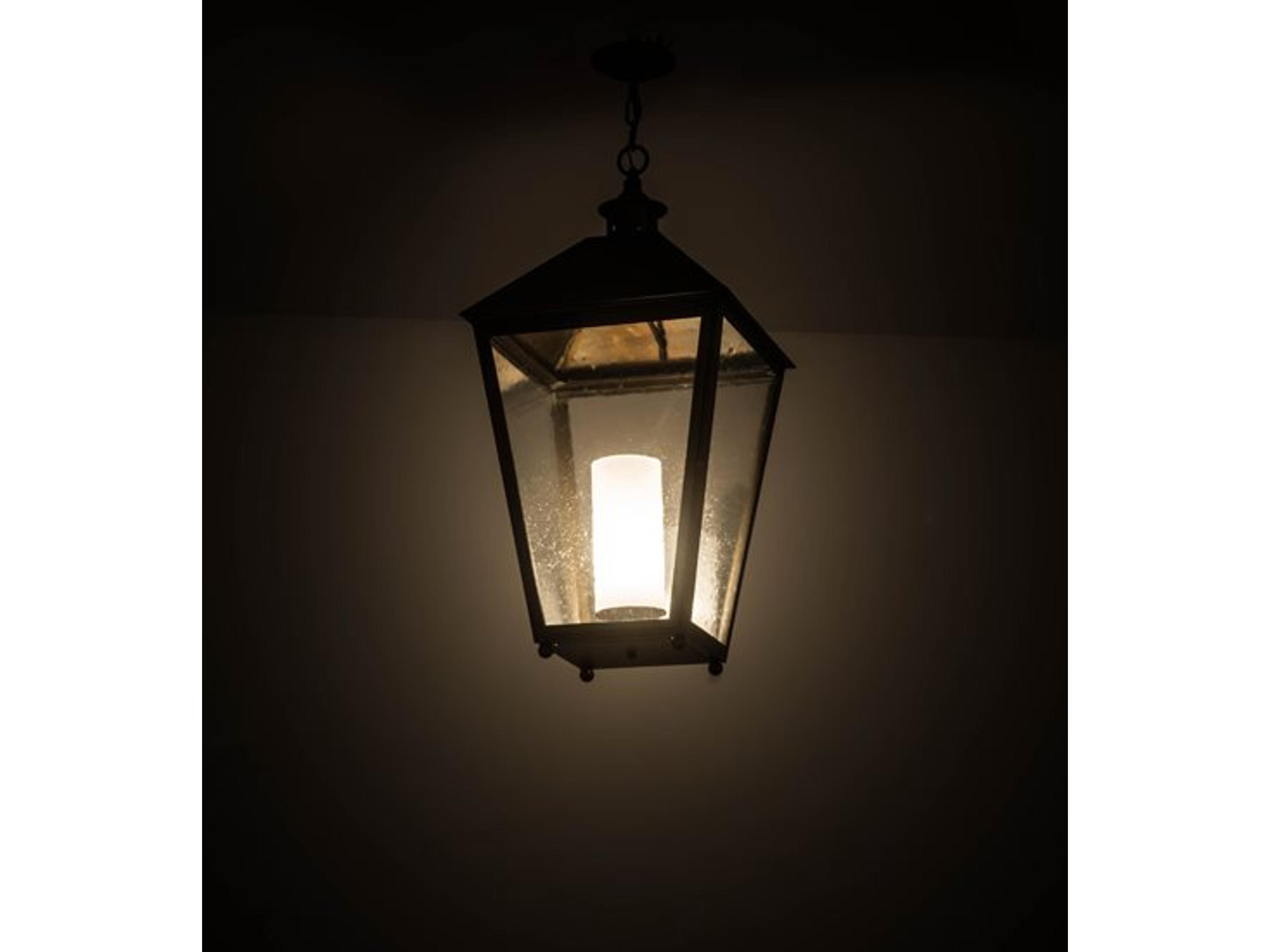 Meyda Stafford 1-Light Bronze Glass Lantern Pendant