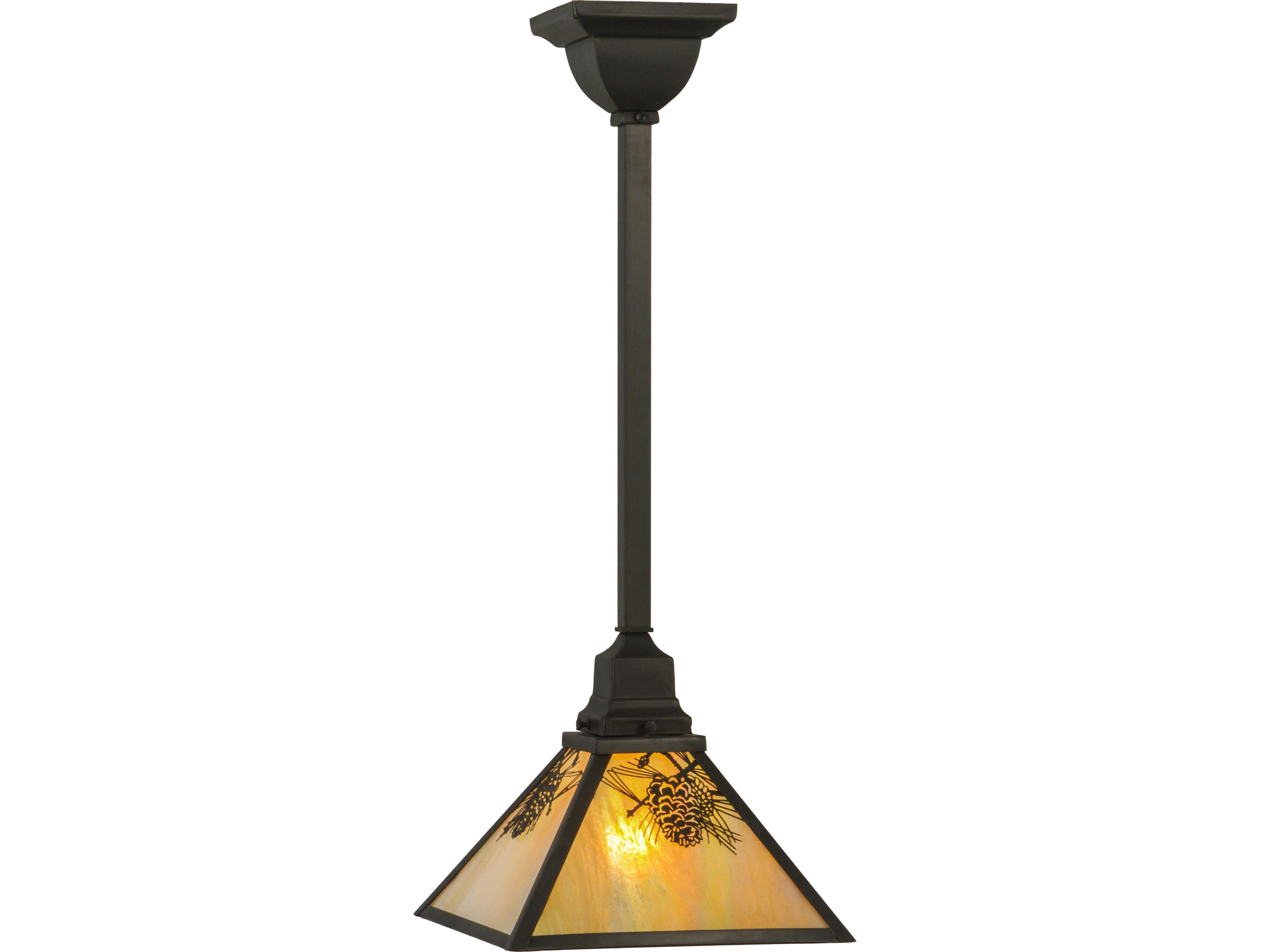 Winter Pine 1-Light Brown Traditional Mini Pendant