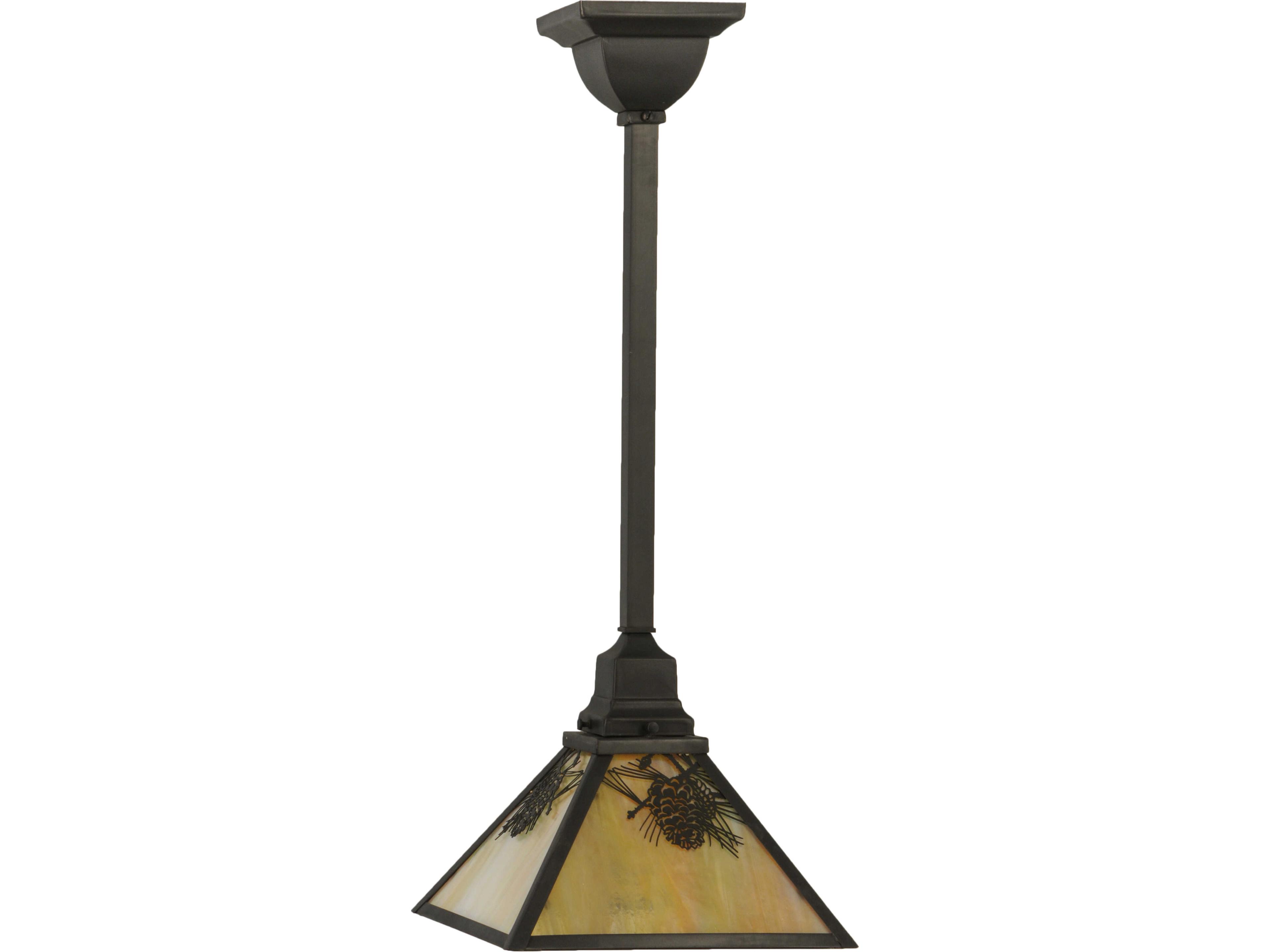 Meyda Winter Pine 1-Light Brown Traditional Mini Pendant