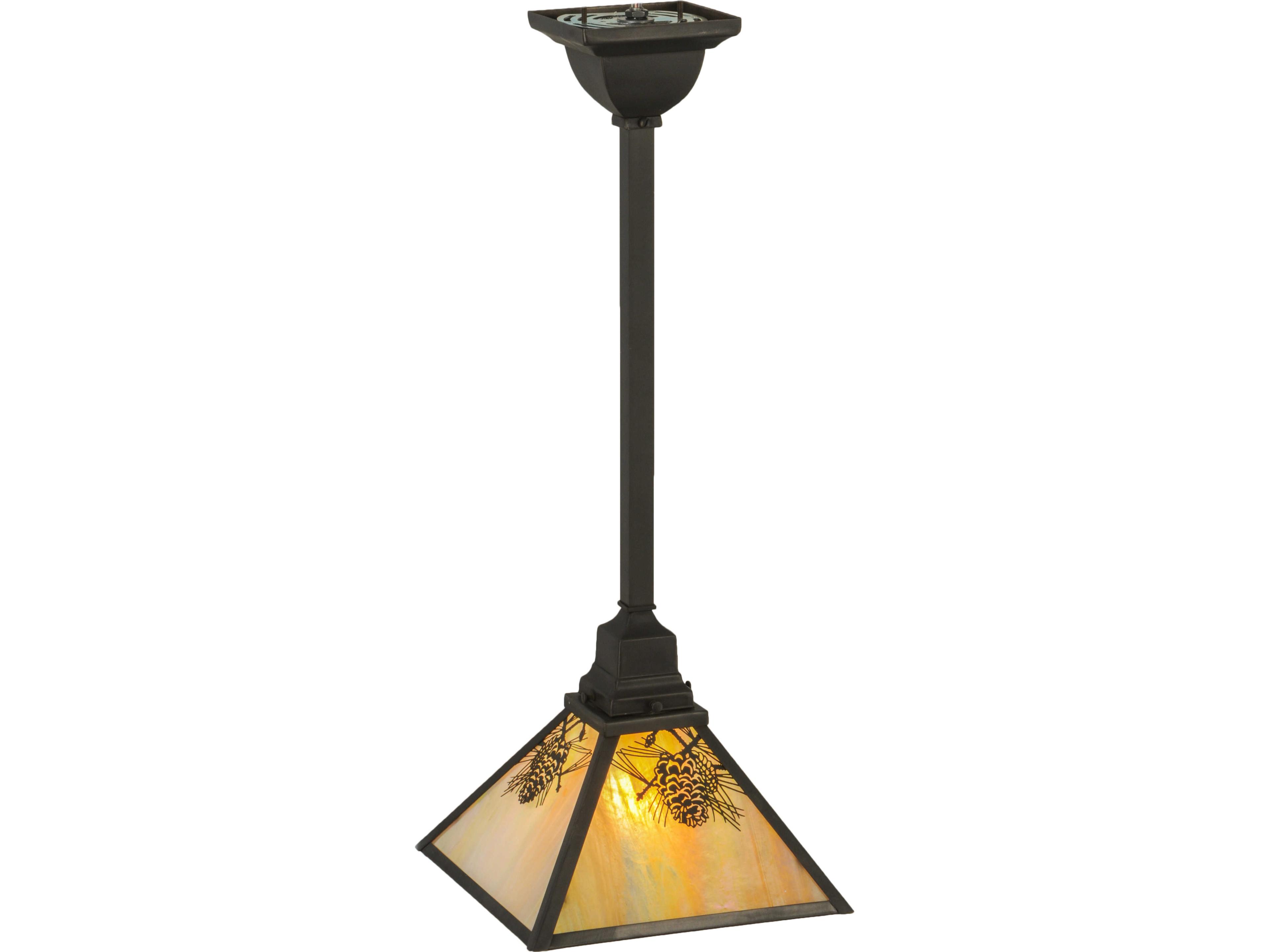 Meyda Winter Pine 1-Light Brown Traditional Mini Pendant