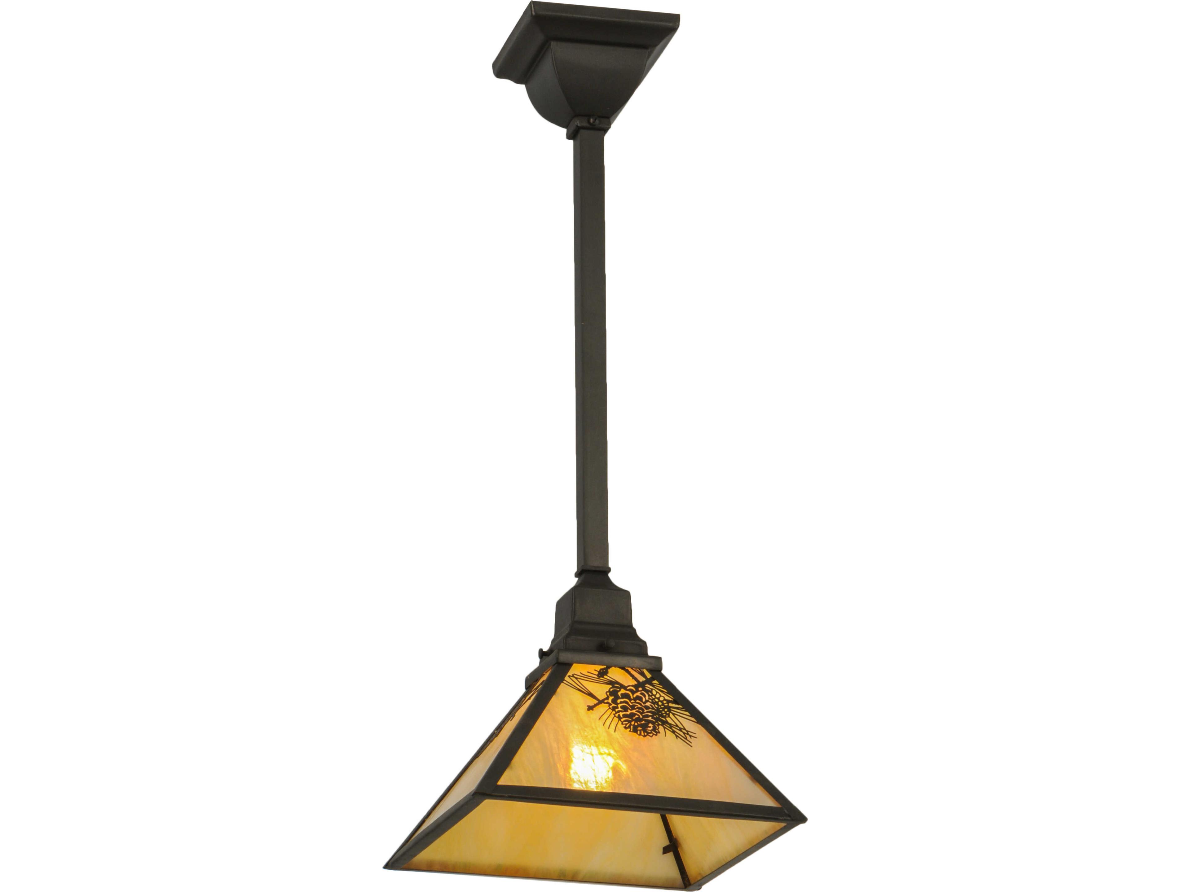 Meyda Winter Pine 1-Light Brown Traditional Mini Pendant