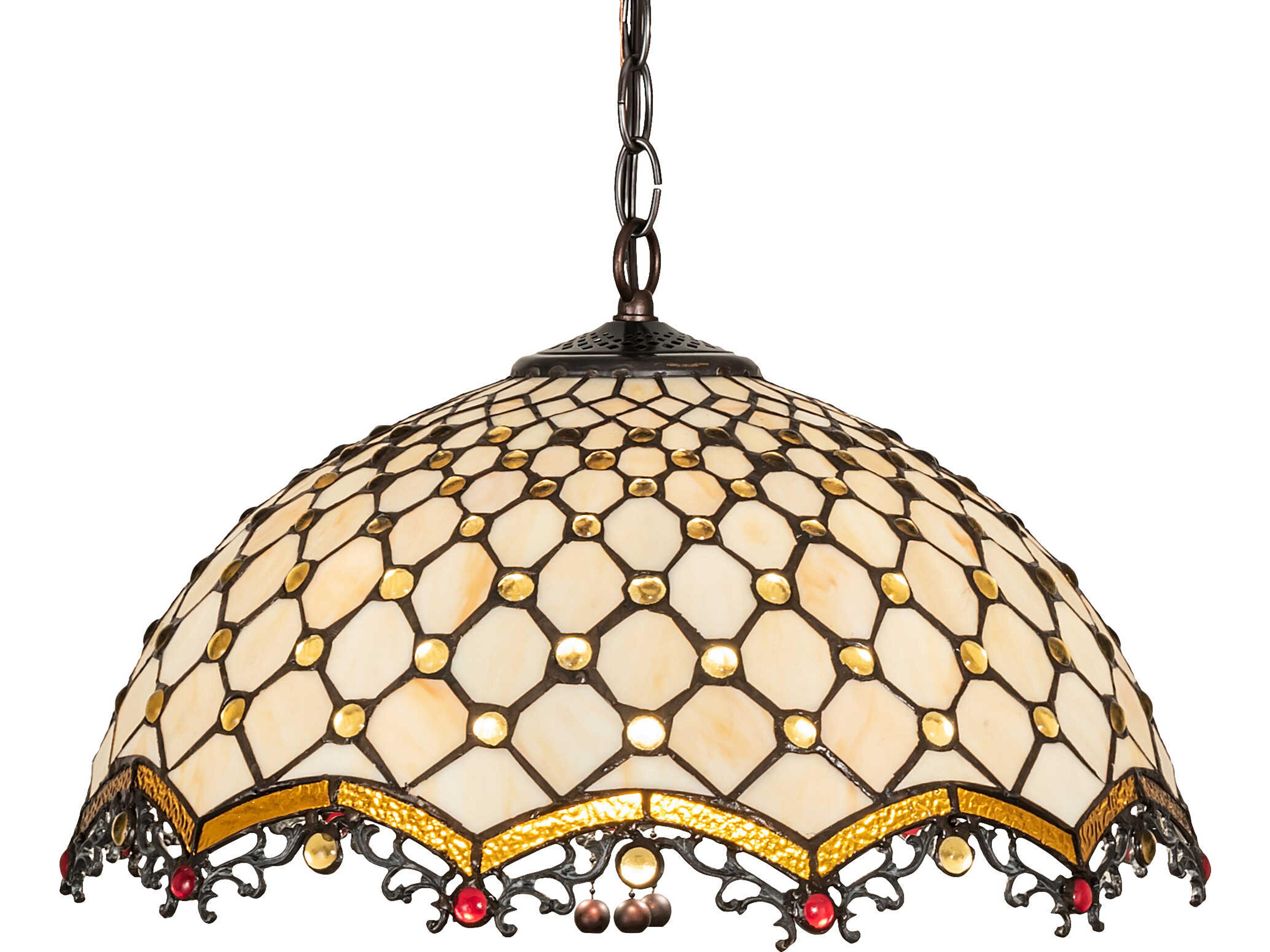 Meyda Diamond And Jewel & 3-Light Bronze Traditional Pendant