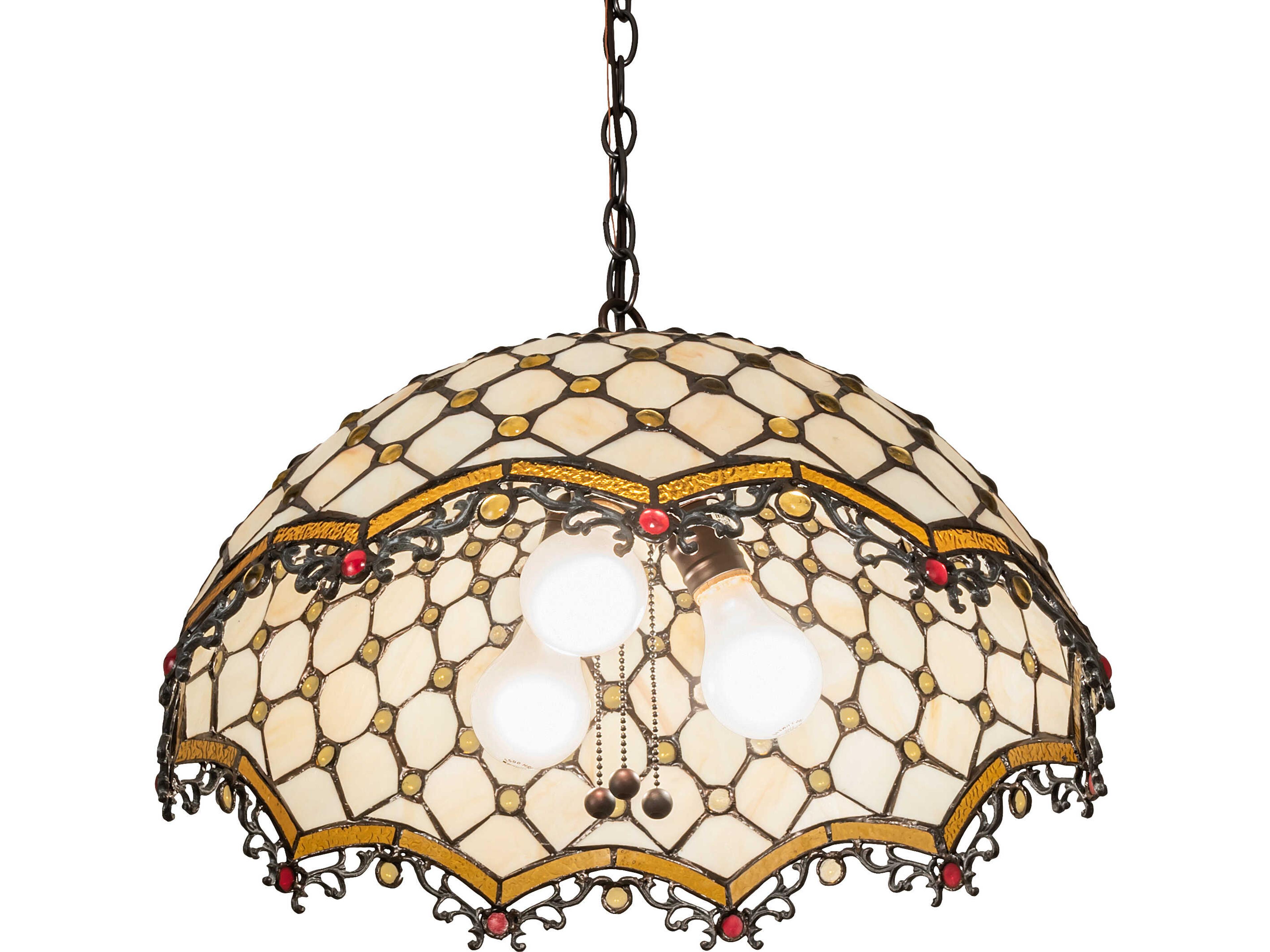 Meyda Diamond And Jewel & 3-Light Bronze Traditional Pendant