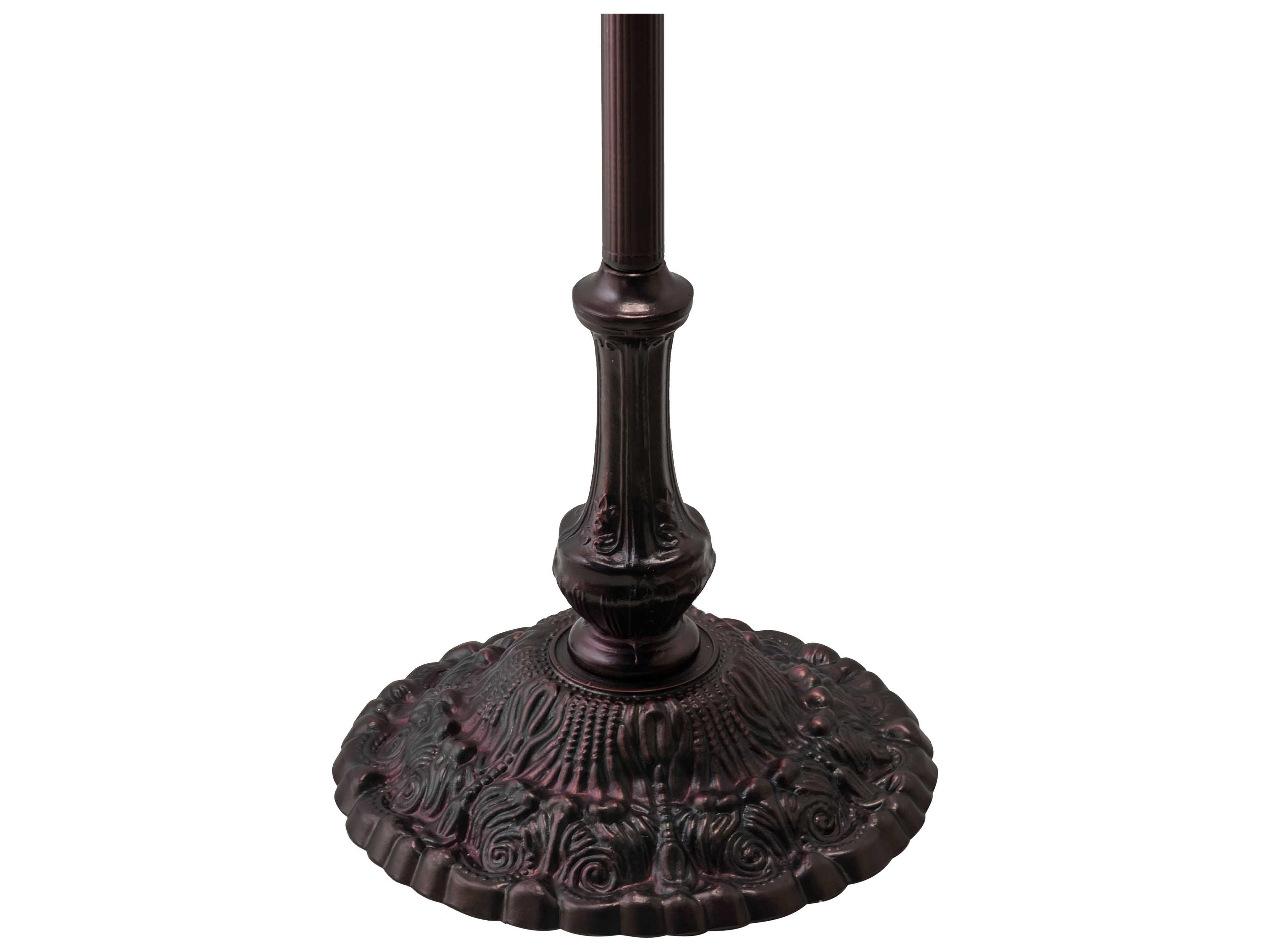Meyda Roseborder Glass Tiffany Mahogany Bronze Floor Lamp