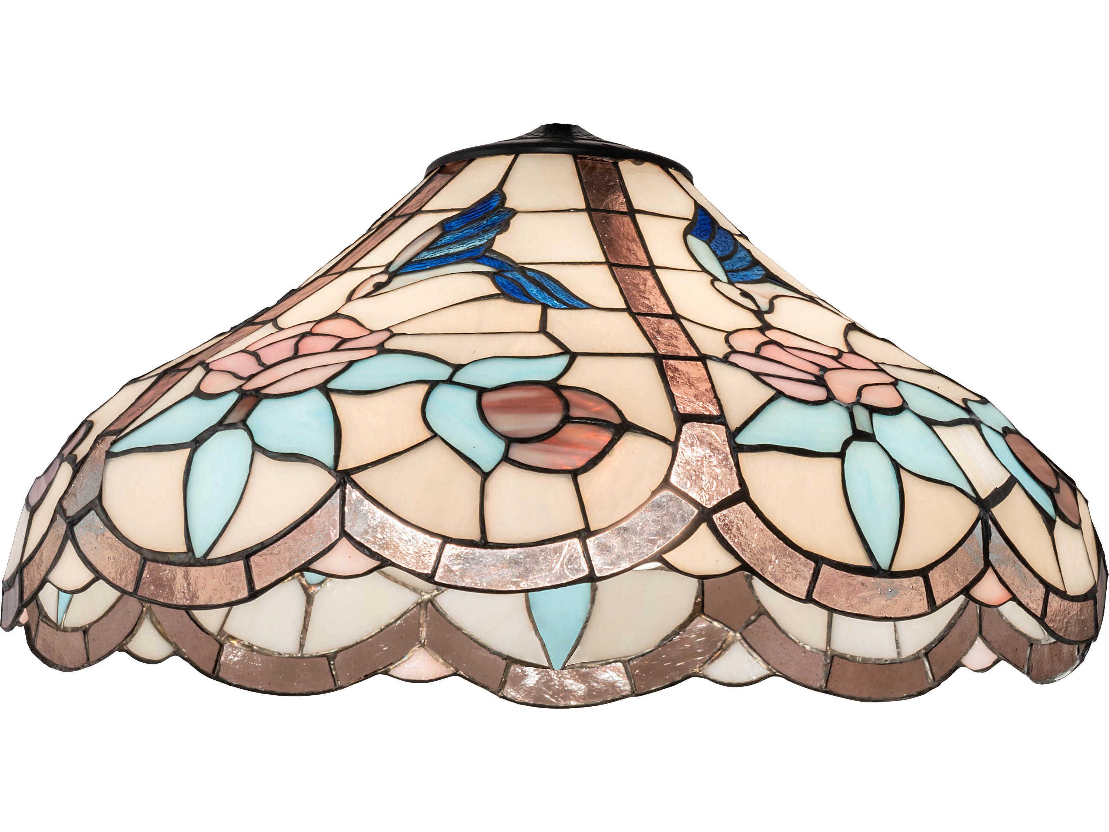 Pink / Mauve / Blue / Beige 20" Hummingbird Shade