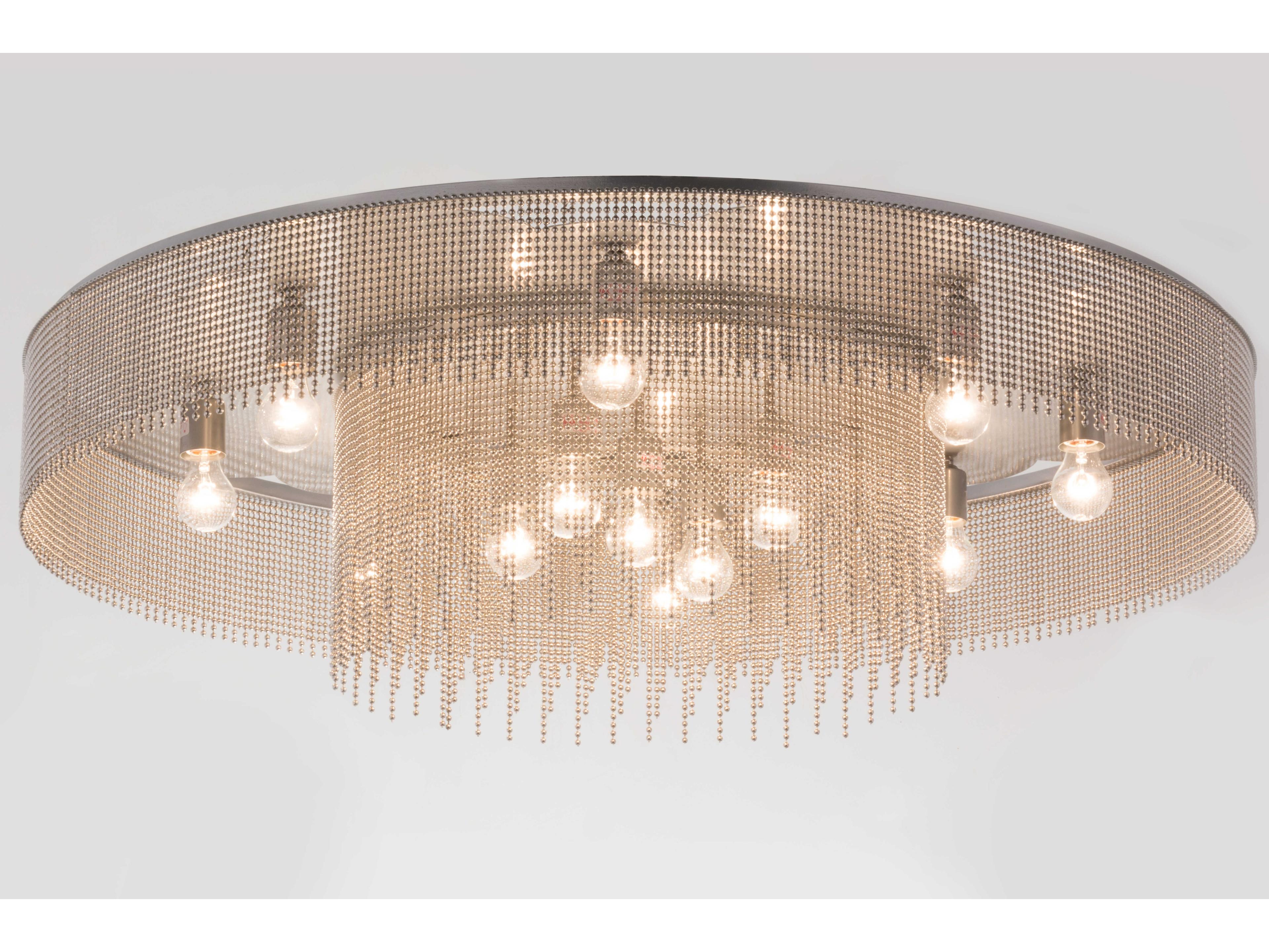 Meyda Nickel Chrome Round Flush Mount