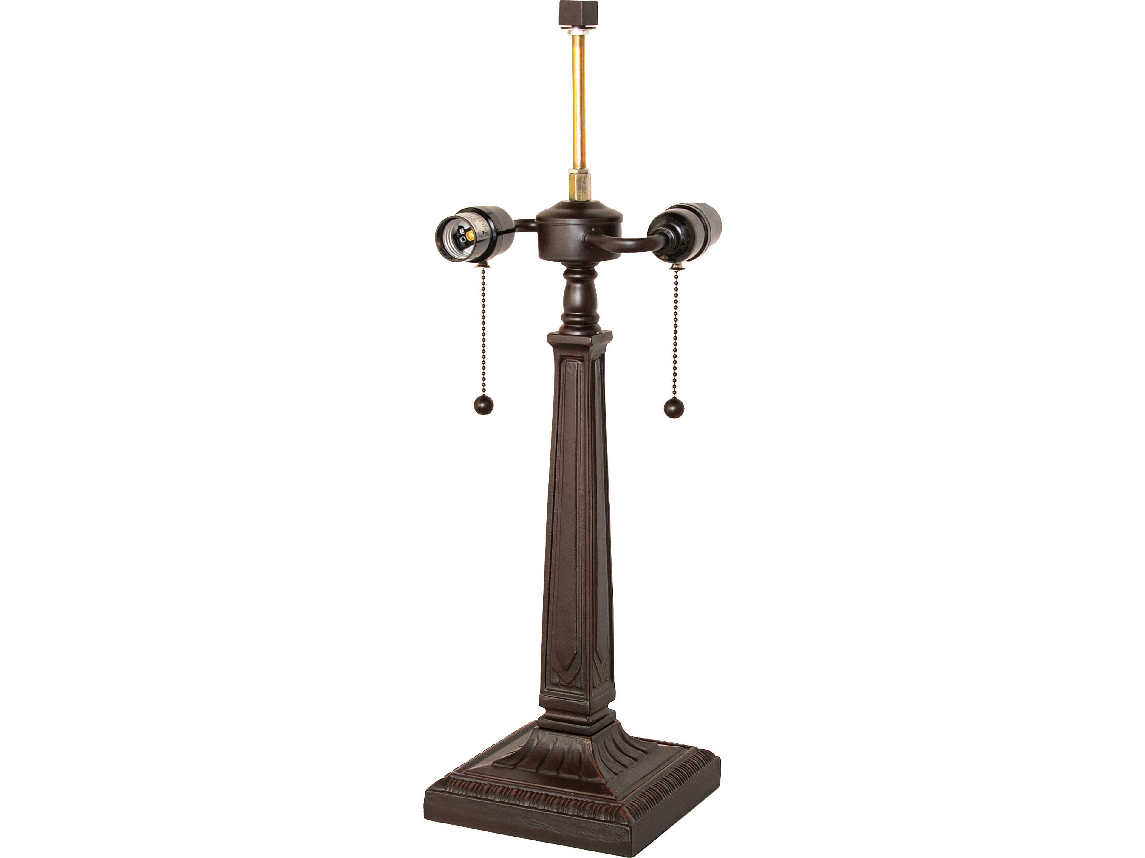 Deco Verdigris Mahogany Bronze 2-Light Table Lamp