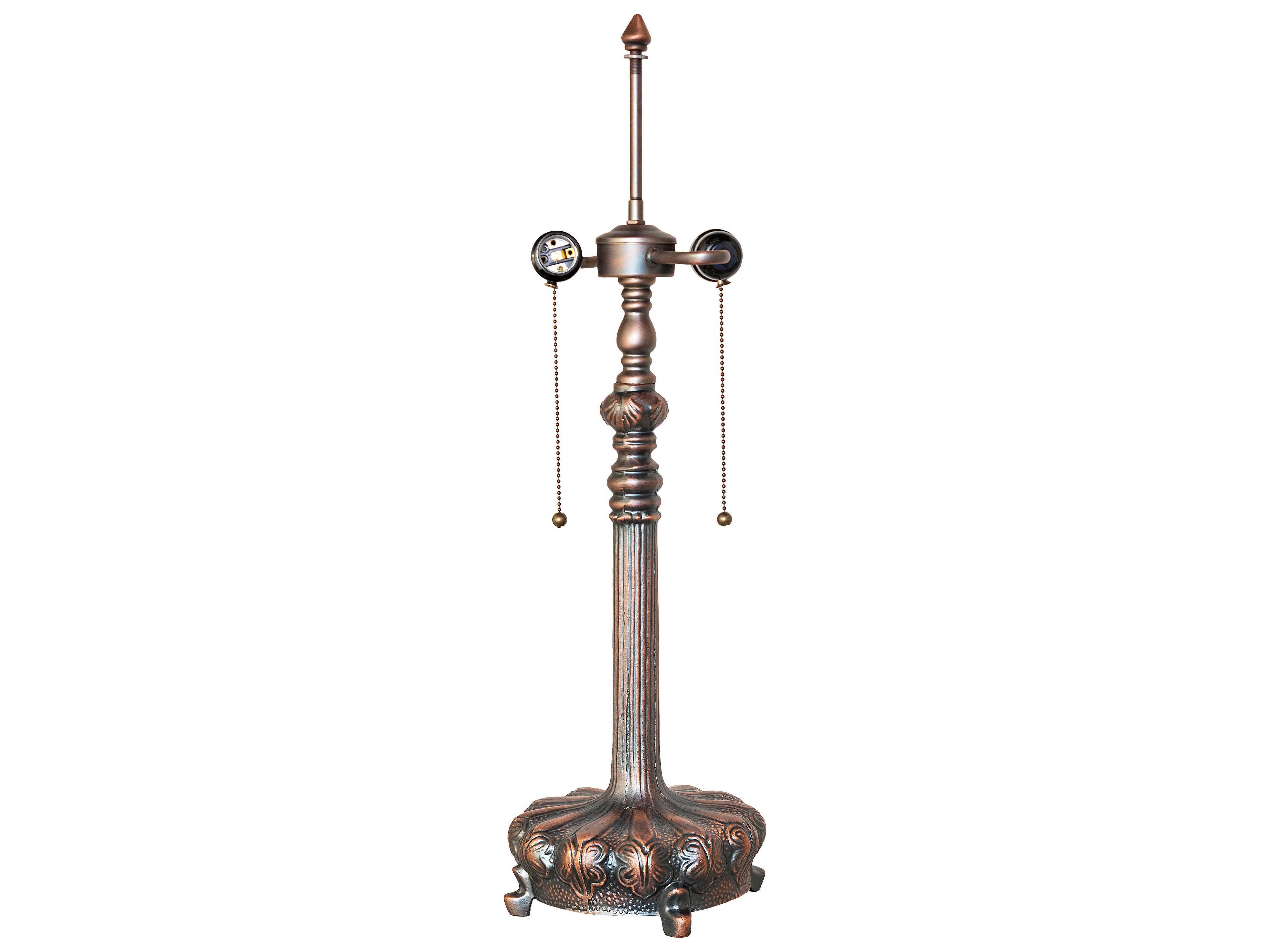2-Light Mahogany Bronze Table Base