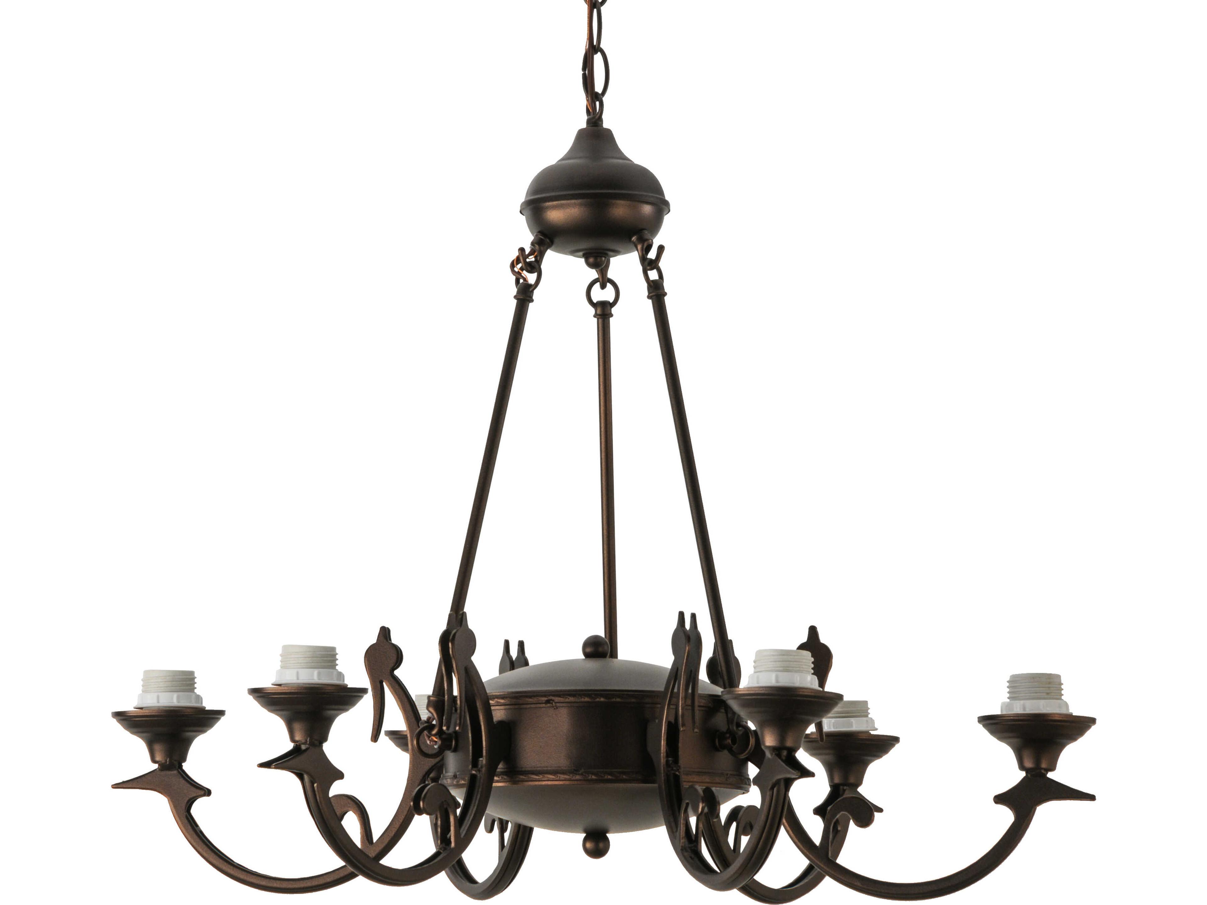 Meyda Tiffany Jeweled Peacock 6-Light Bronze Traditional Chandelier