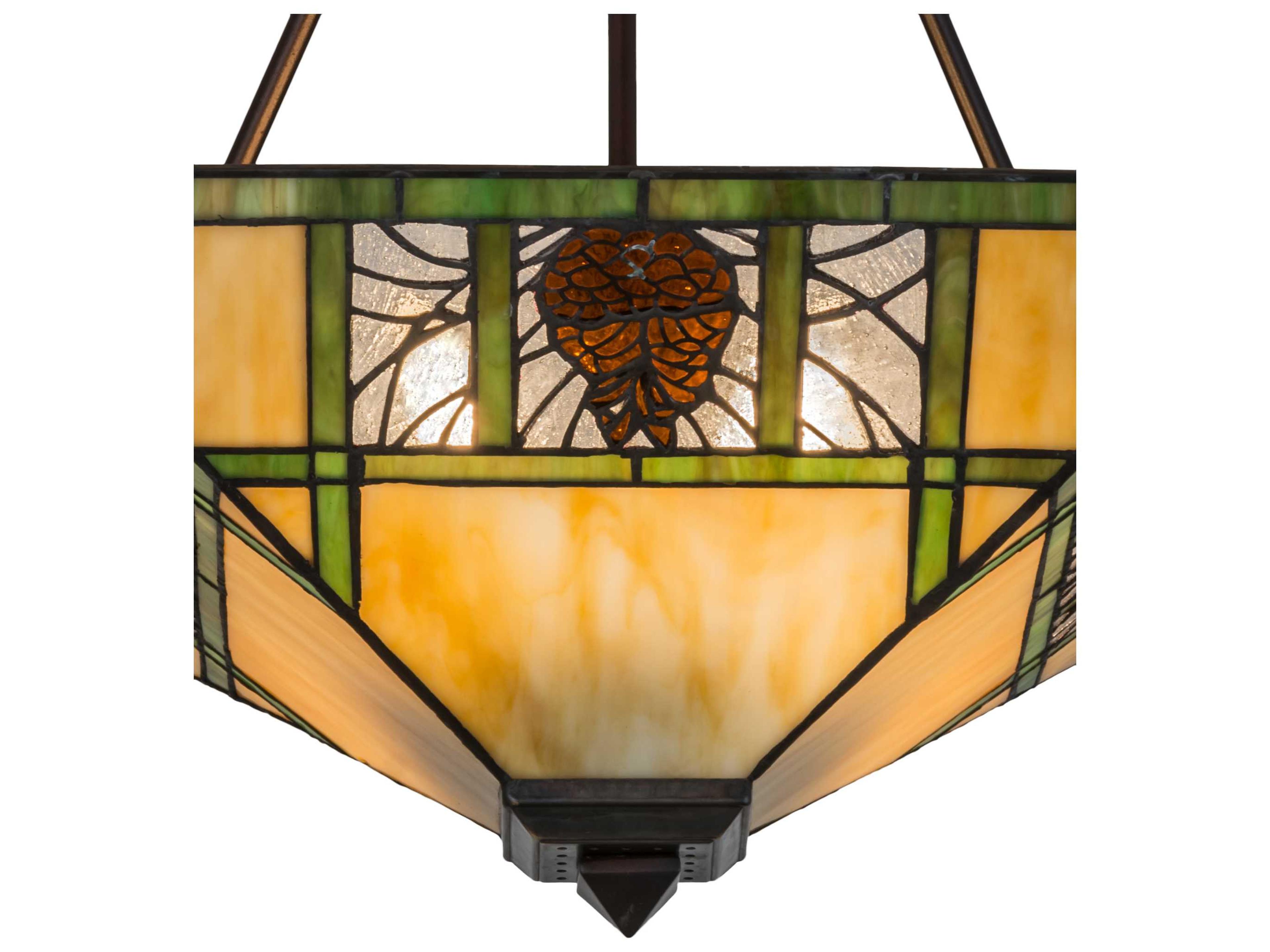 Meyda Pinecone Beige Amber Zasdy Brown Semi Flush Mount