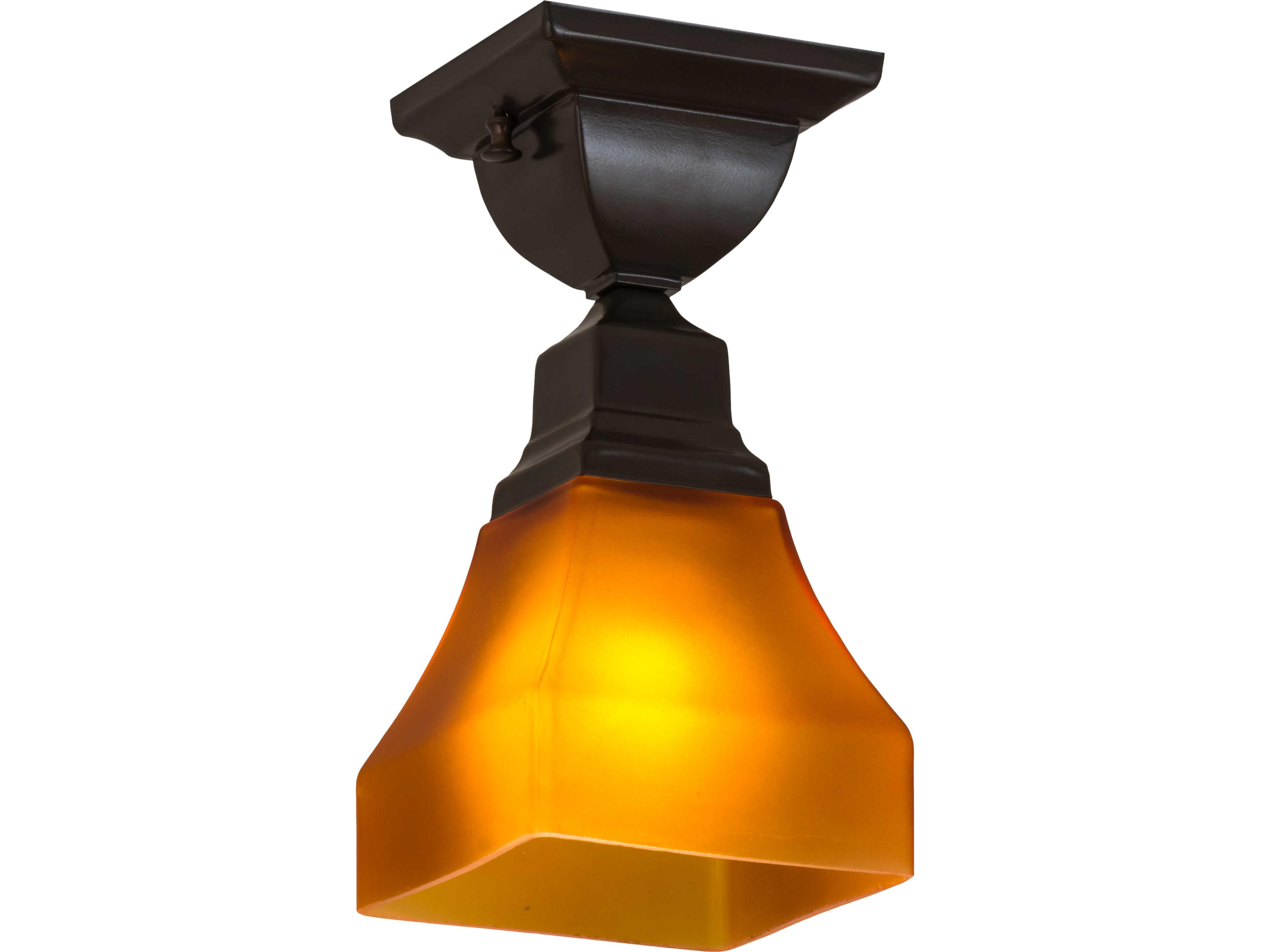 Bungalow 1-Light Bronze Geometric Flush Mount