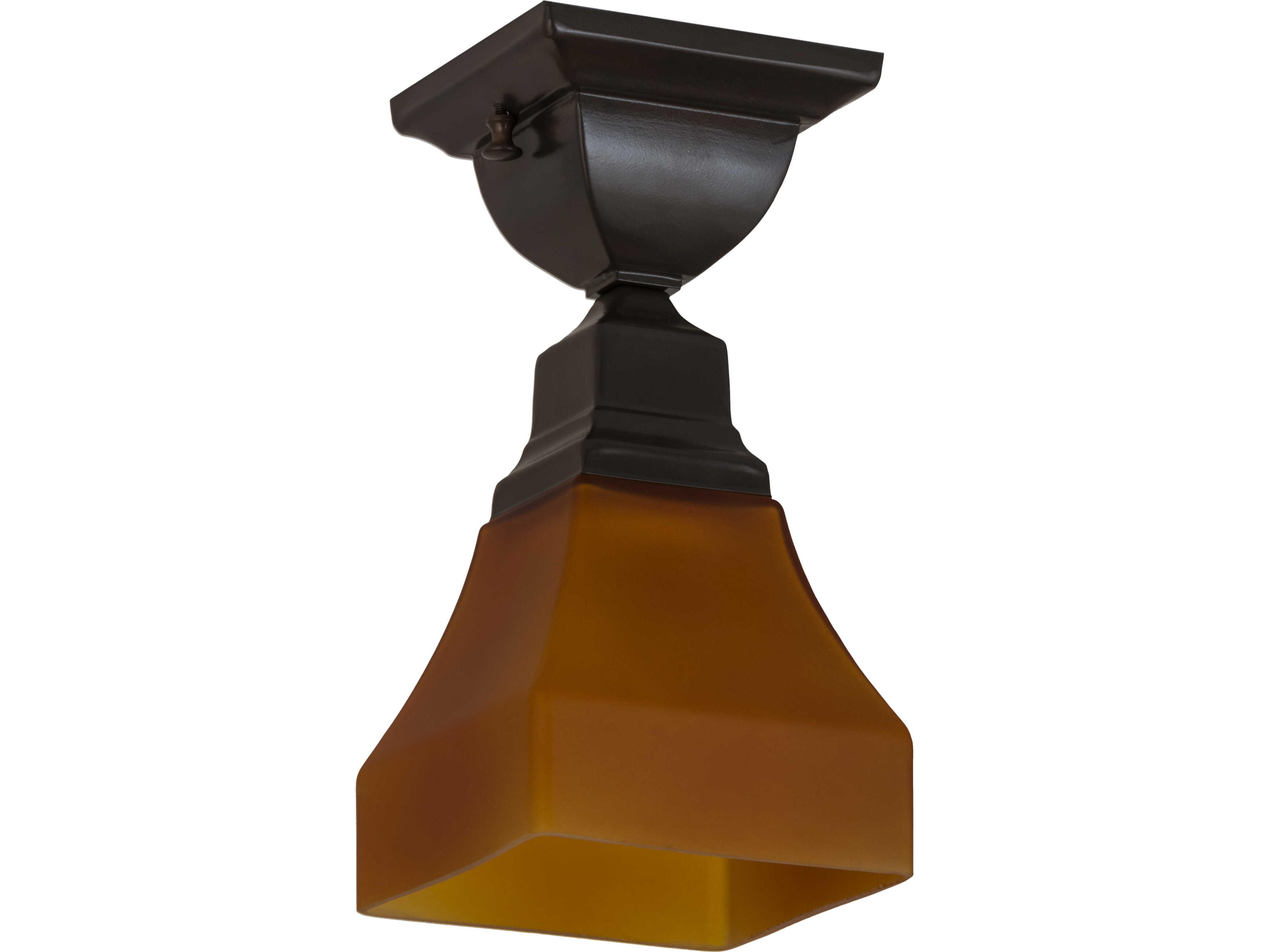 Meyda Bungalow 1-Light Bronze Geometric Flush Mount