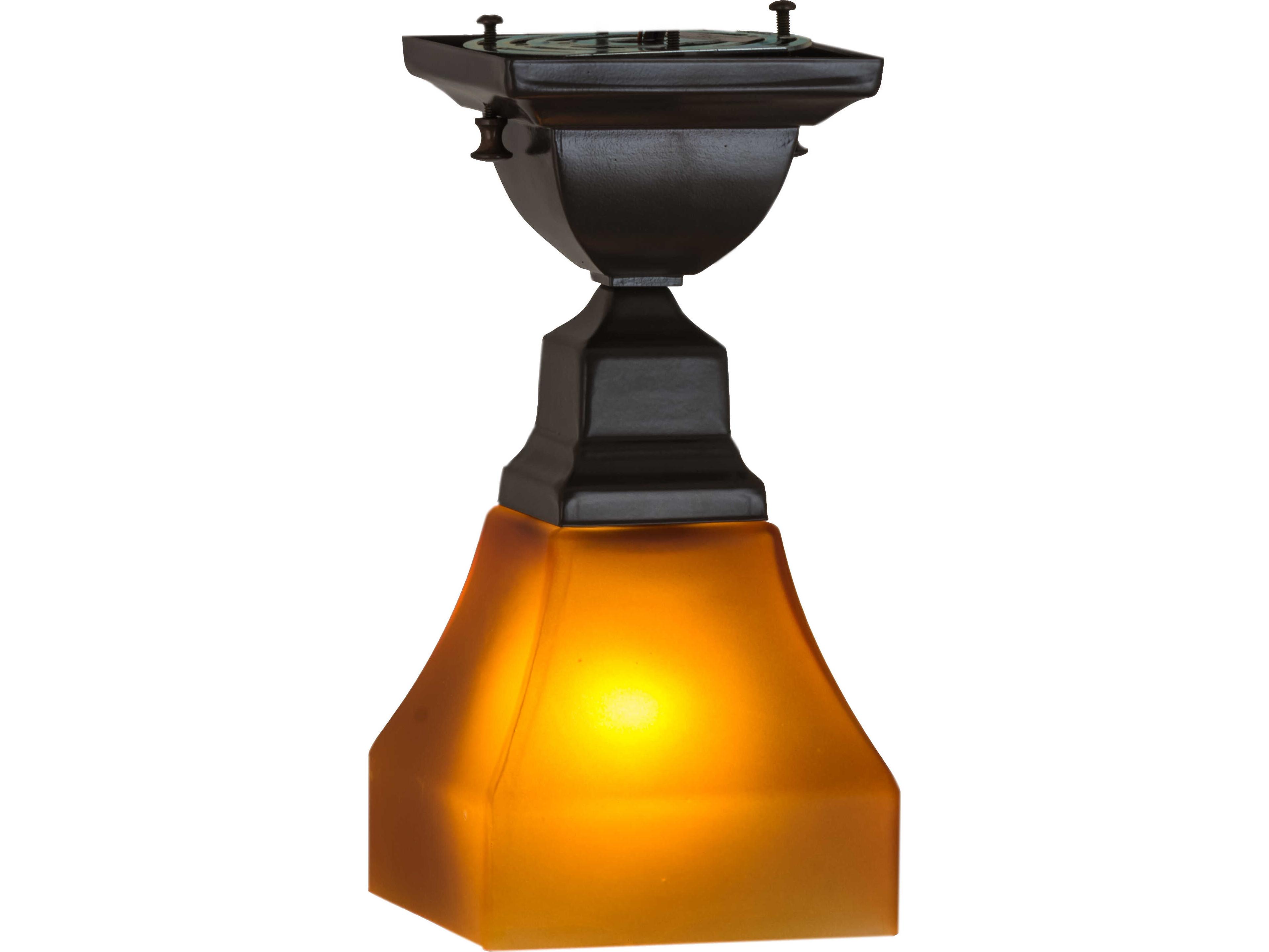 Meyda Bungalow 1-Light Bronze Geometric Flush Mount