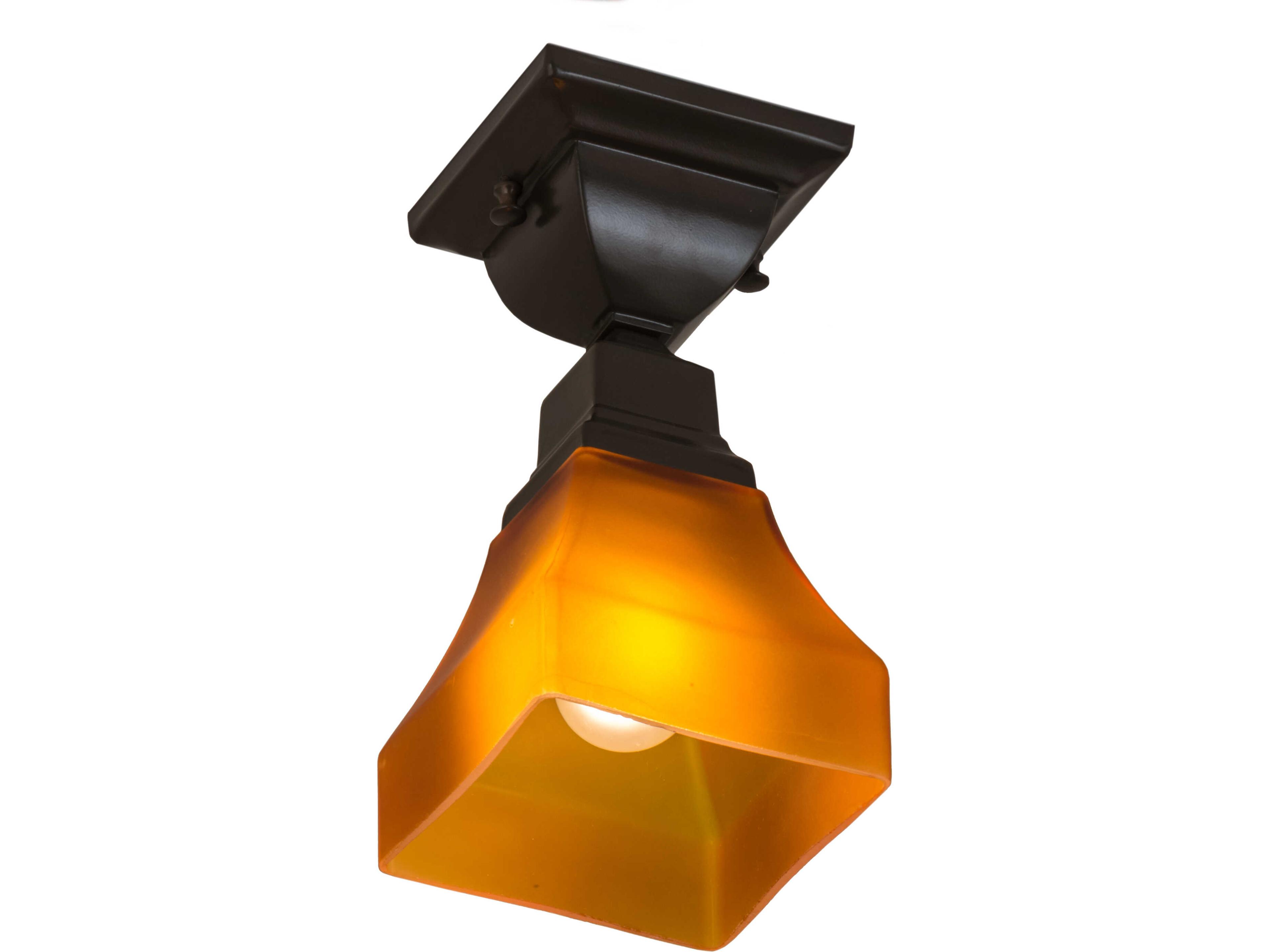 Meyda Bungalow 1-Light Bronze Geometric Flush Mount