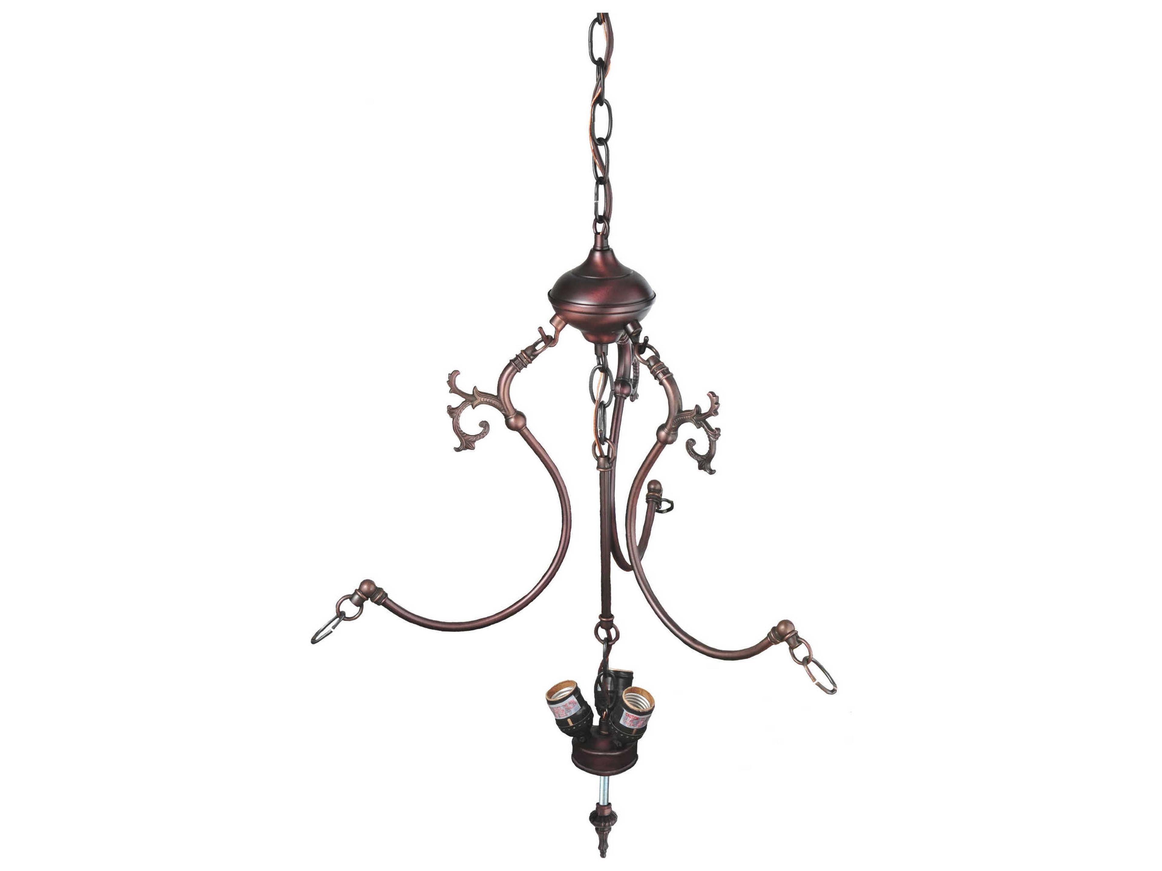 Meyda Tiffany Turning Leaf 3-Light Mahogany Bronze Glass Bowl Pendant