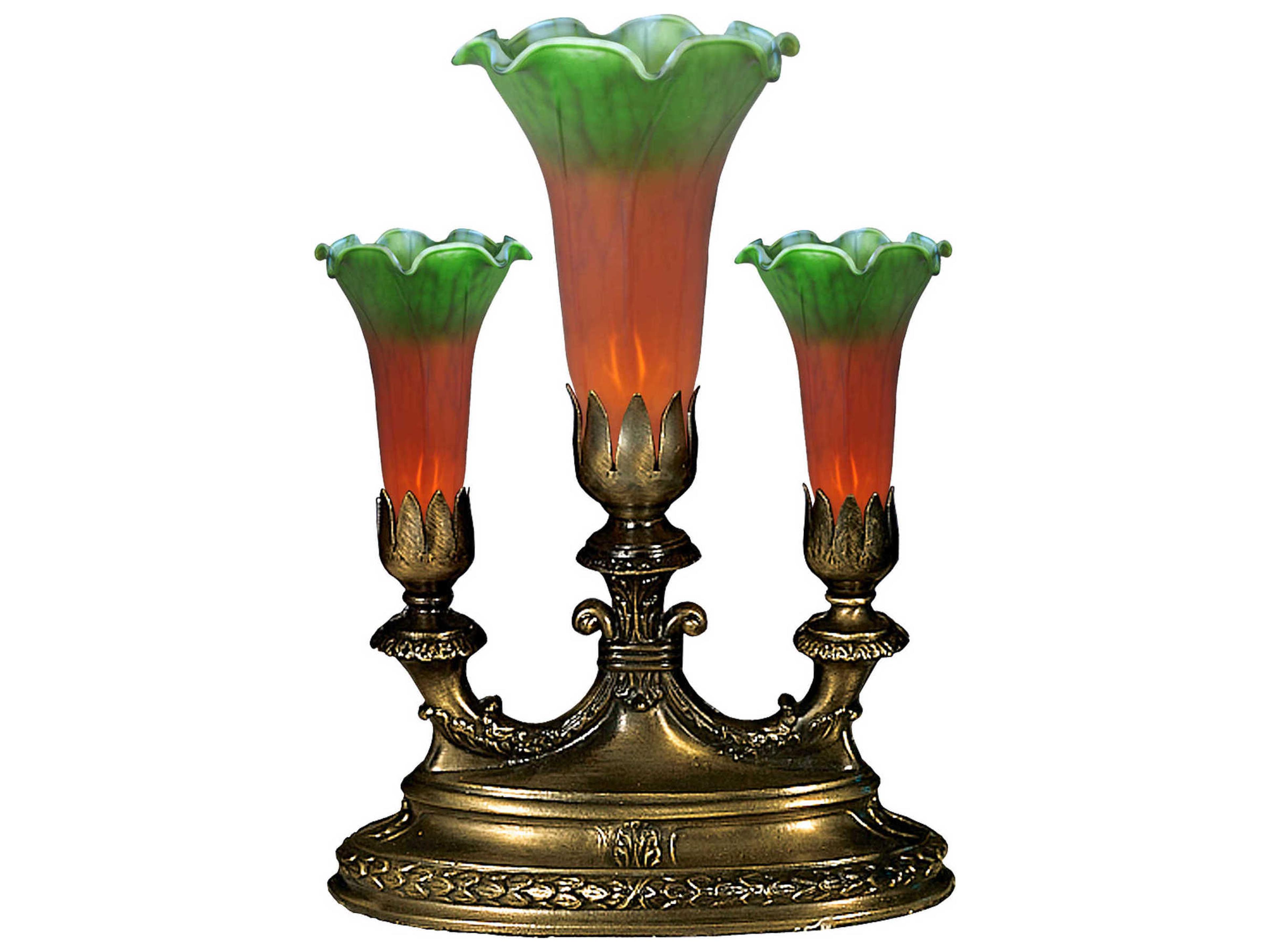 Amber/green Tiffany Pond Lily Amber/Green Amber green Glass Traditional Table Lamp