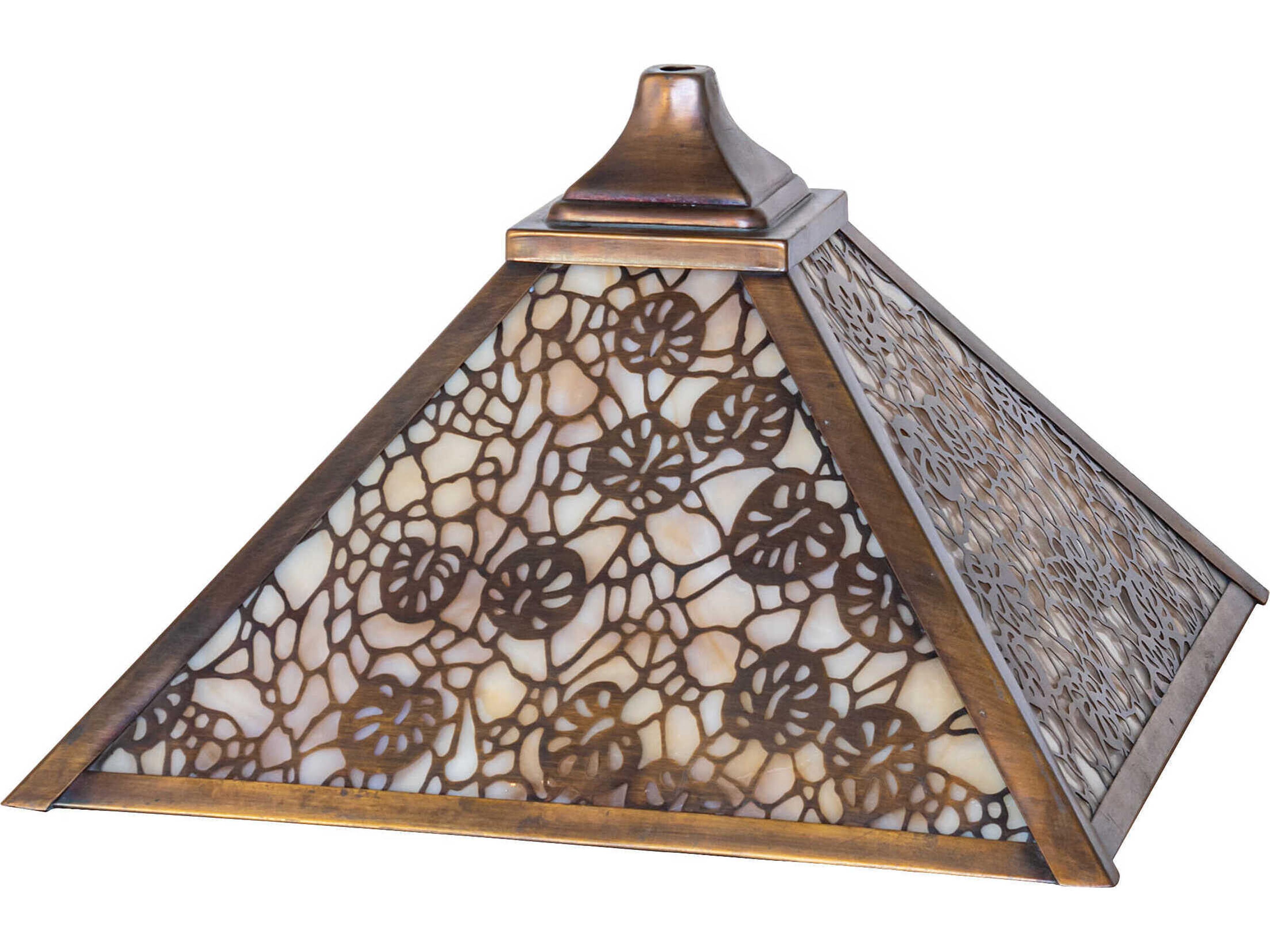 Meyda Lotus Leaf Antique Copper Beige Shade