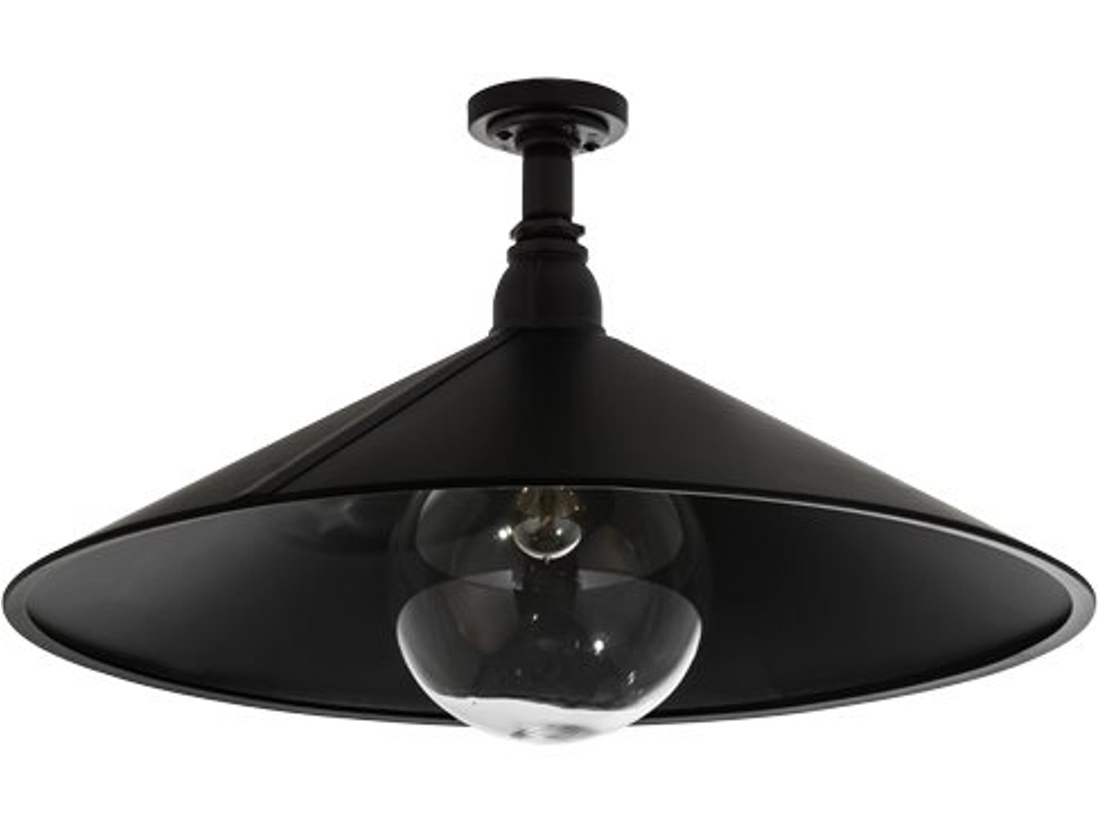 Meyda 1-Light Black Glass Semi Flush Mount
