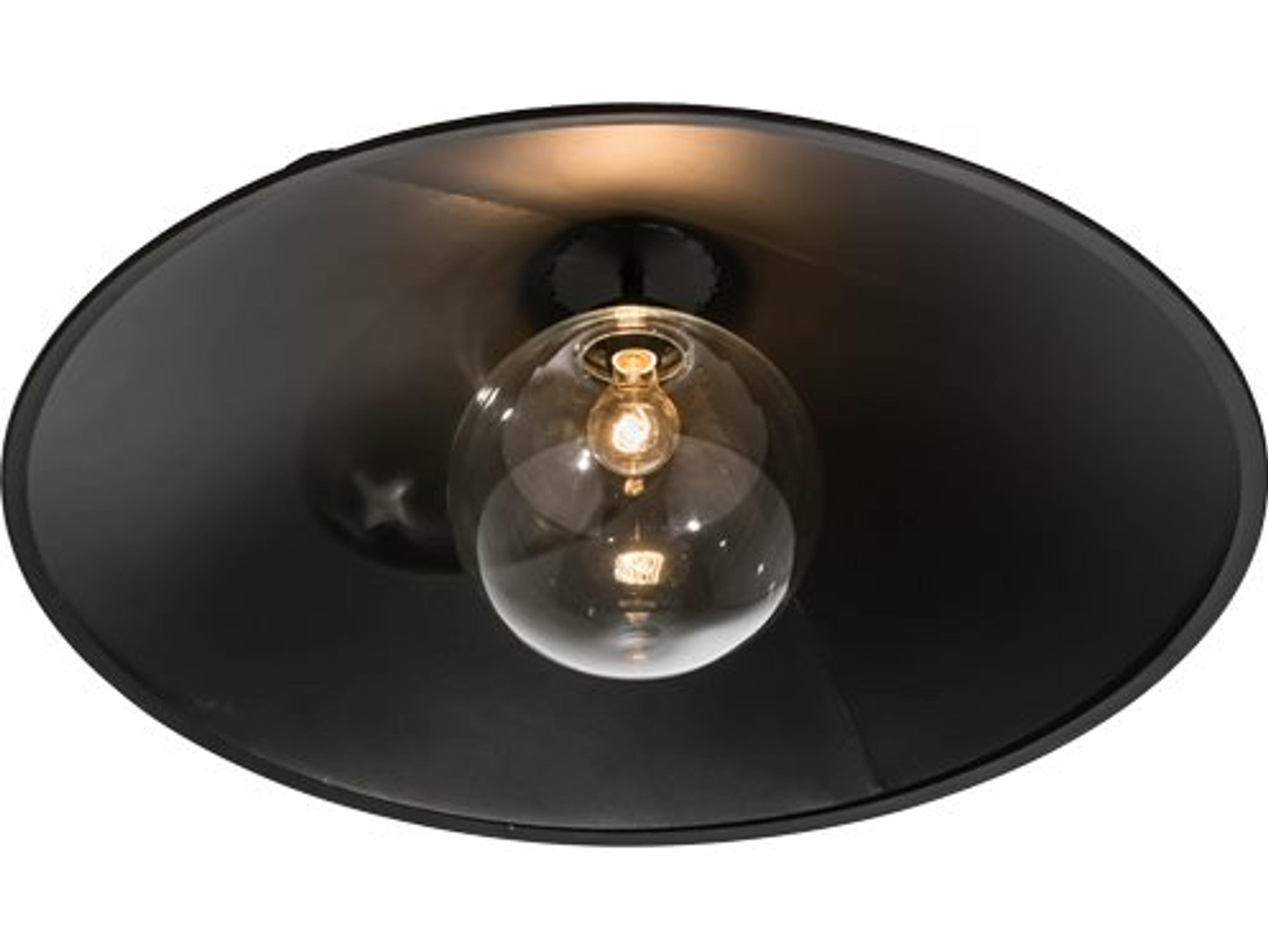 Meyda 1-Light Black Glass Semi Flush Mount