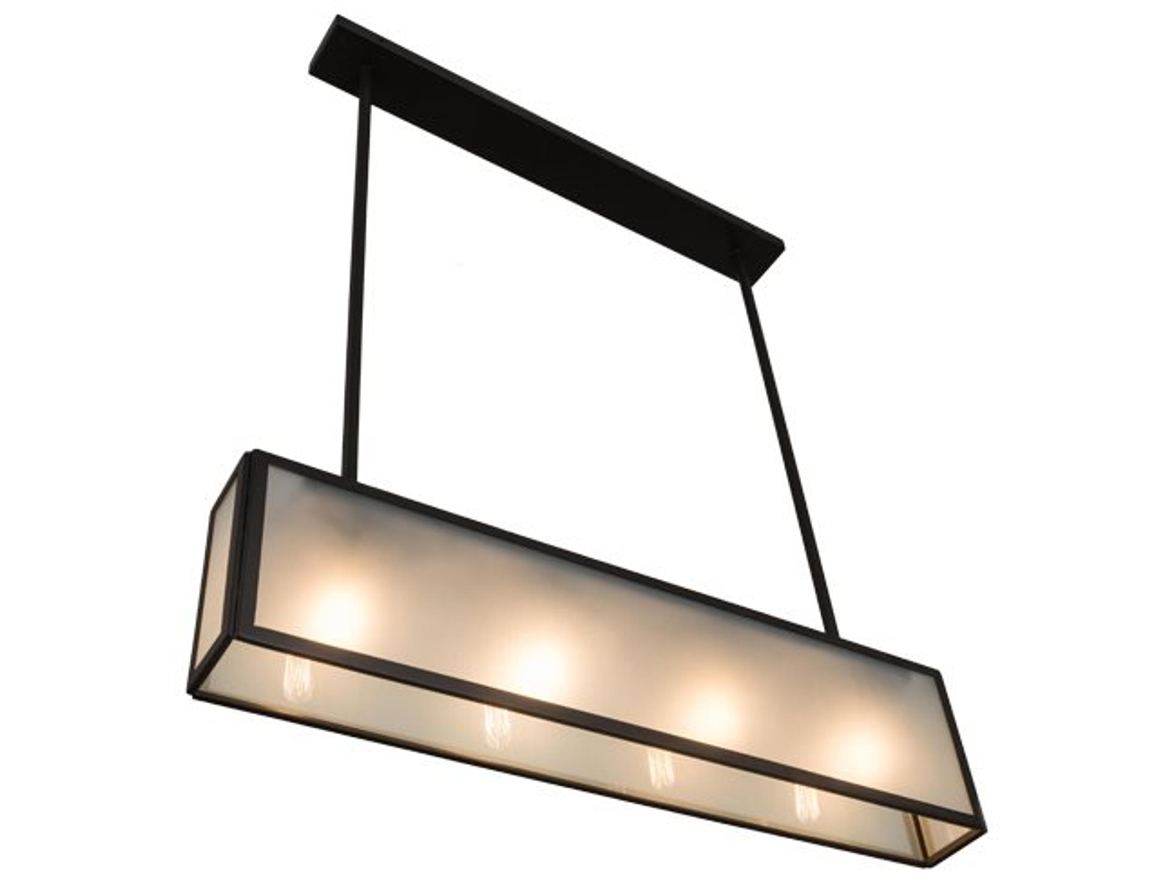 Meyda 4-Light Bronze Glass Geometric Island Pendant