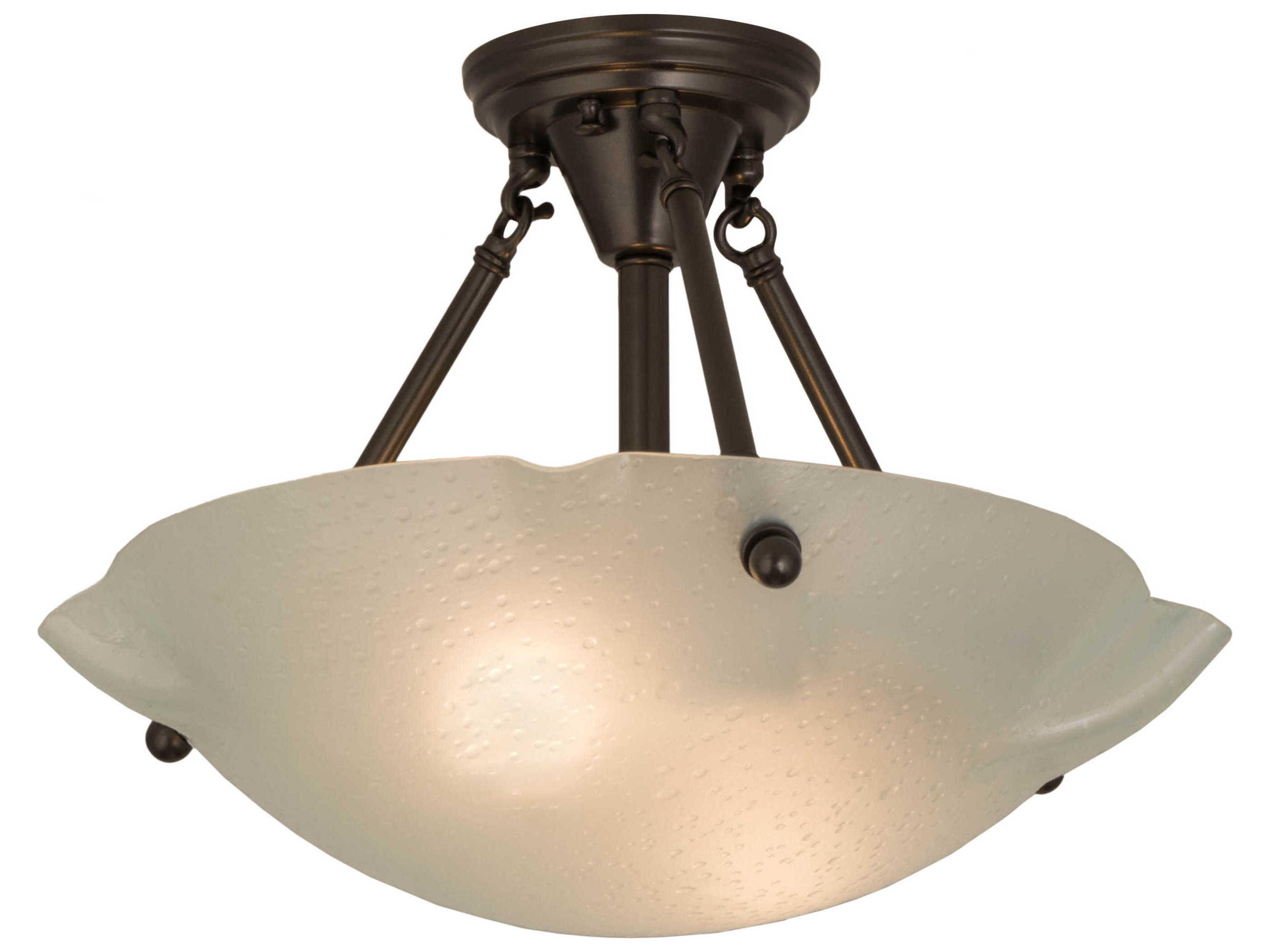 Metro 2-Light Oil Rubbed Bronze Glass Bowl Semi Flush Mount