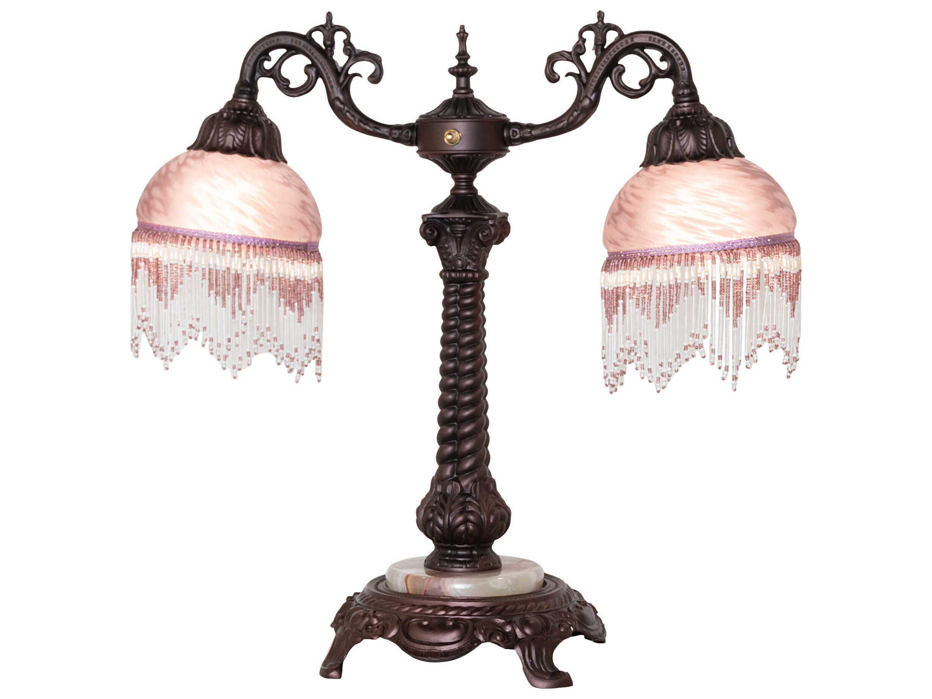 Roussillon Cranberry / White Glass Table Lamp