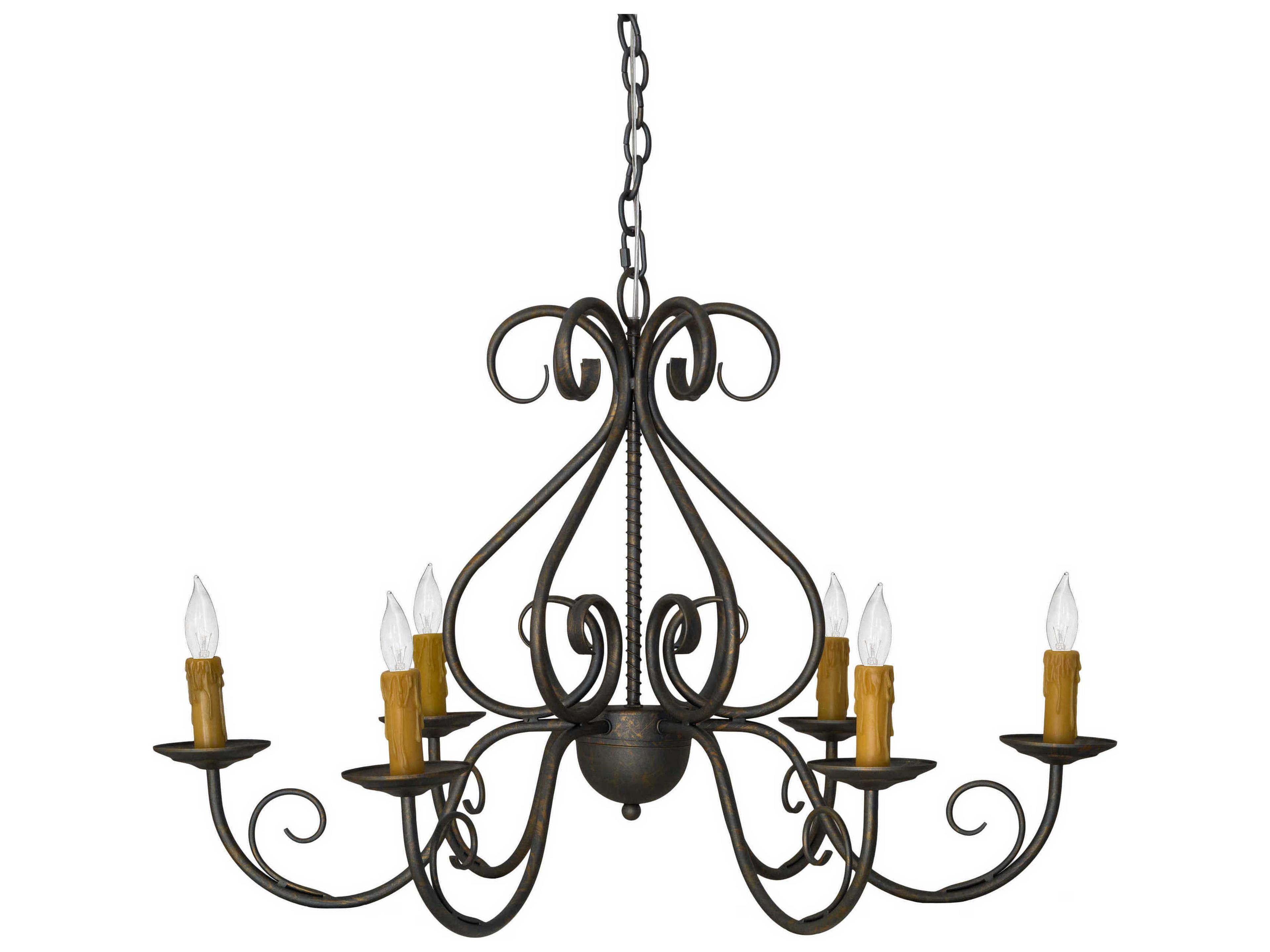 Meyda Jenna 6-Light French Bronzed Candelabra Chandelier