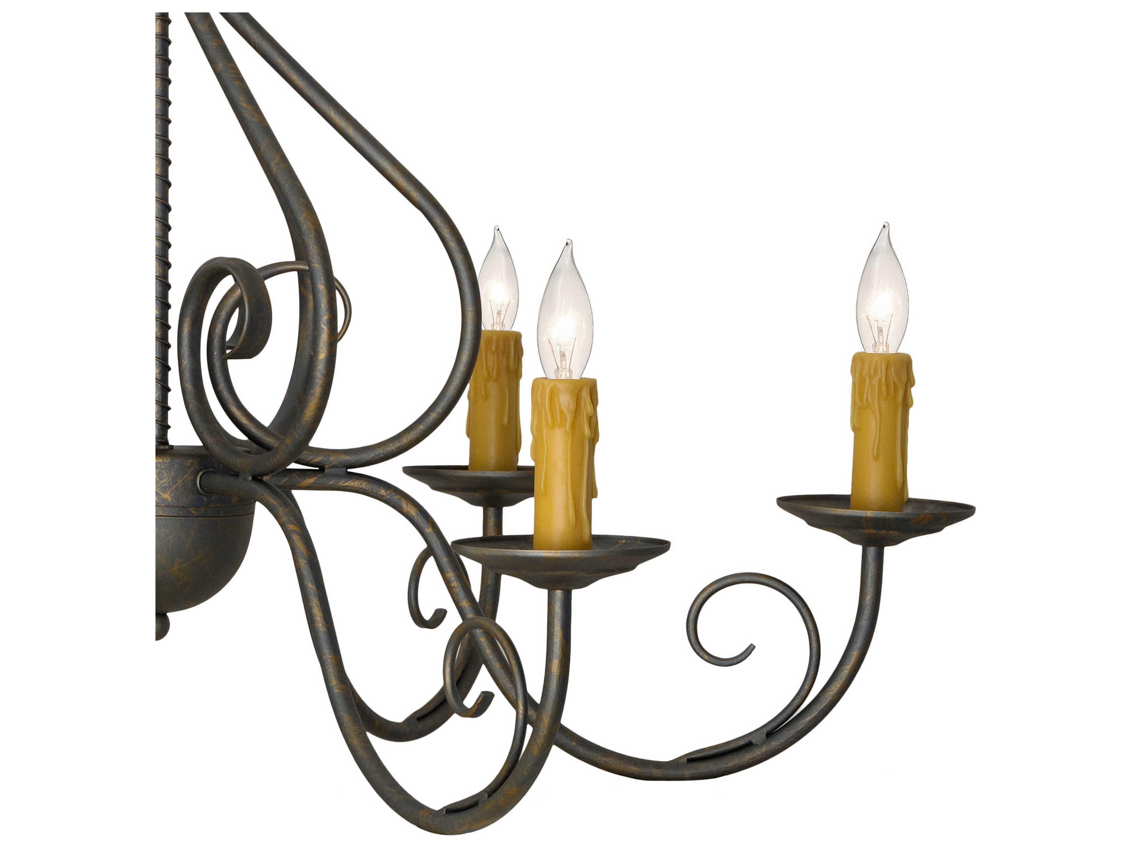 Meyda Jenna 6-Light French Bronzed Candelabra Chandelier