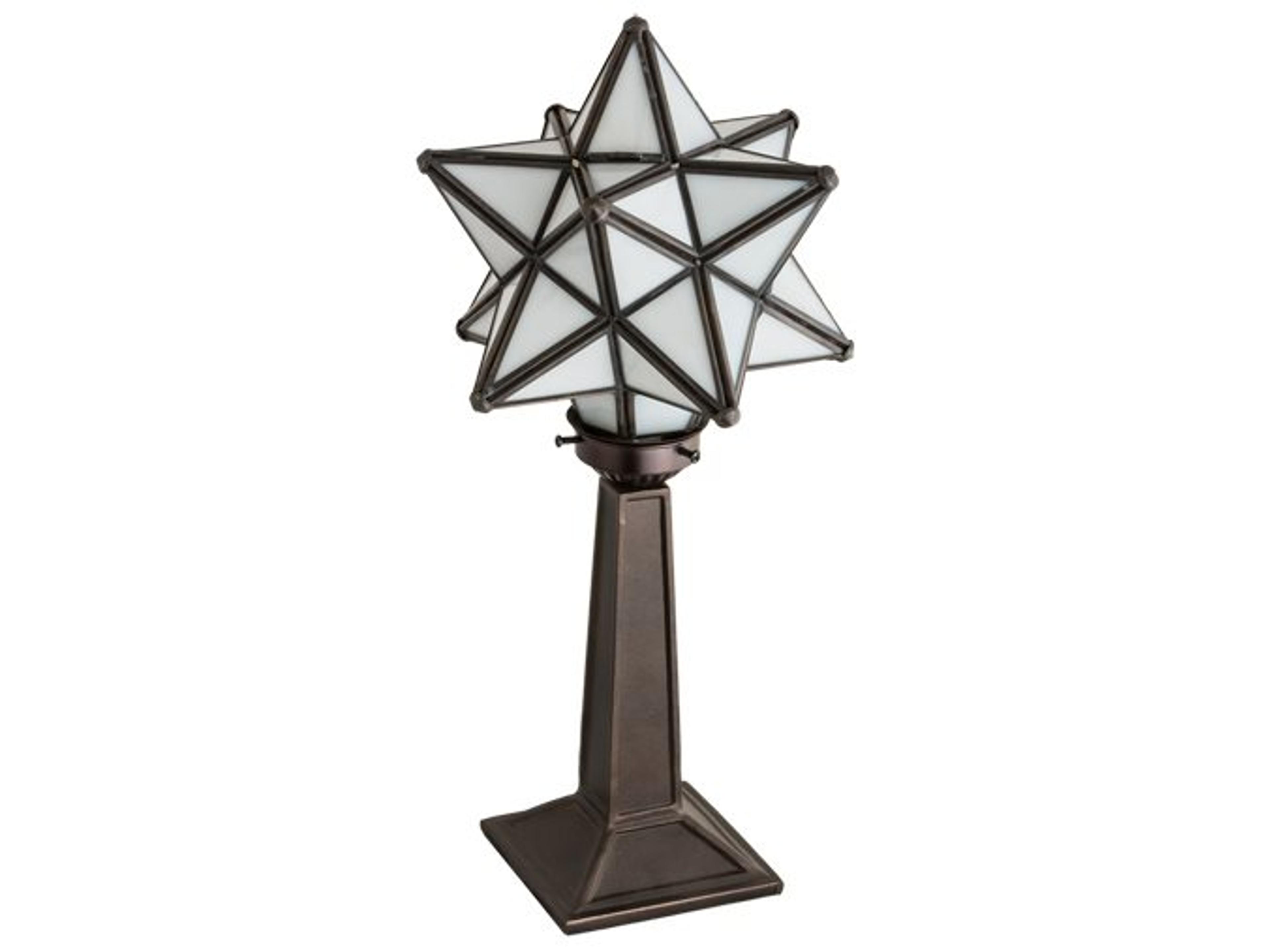 Meyda Moravian Star Glass Bronze Table Lamp