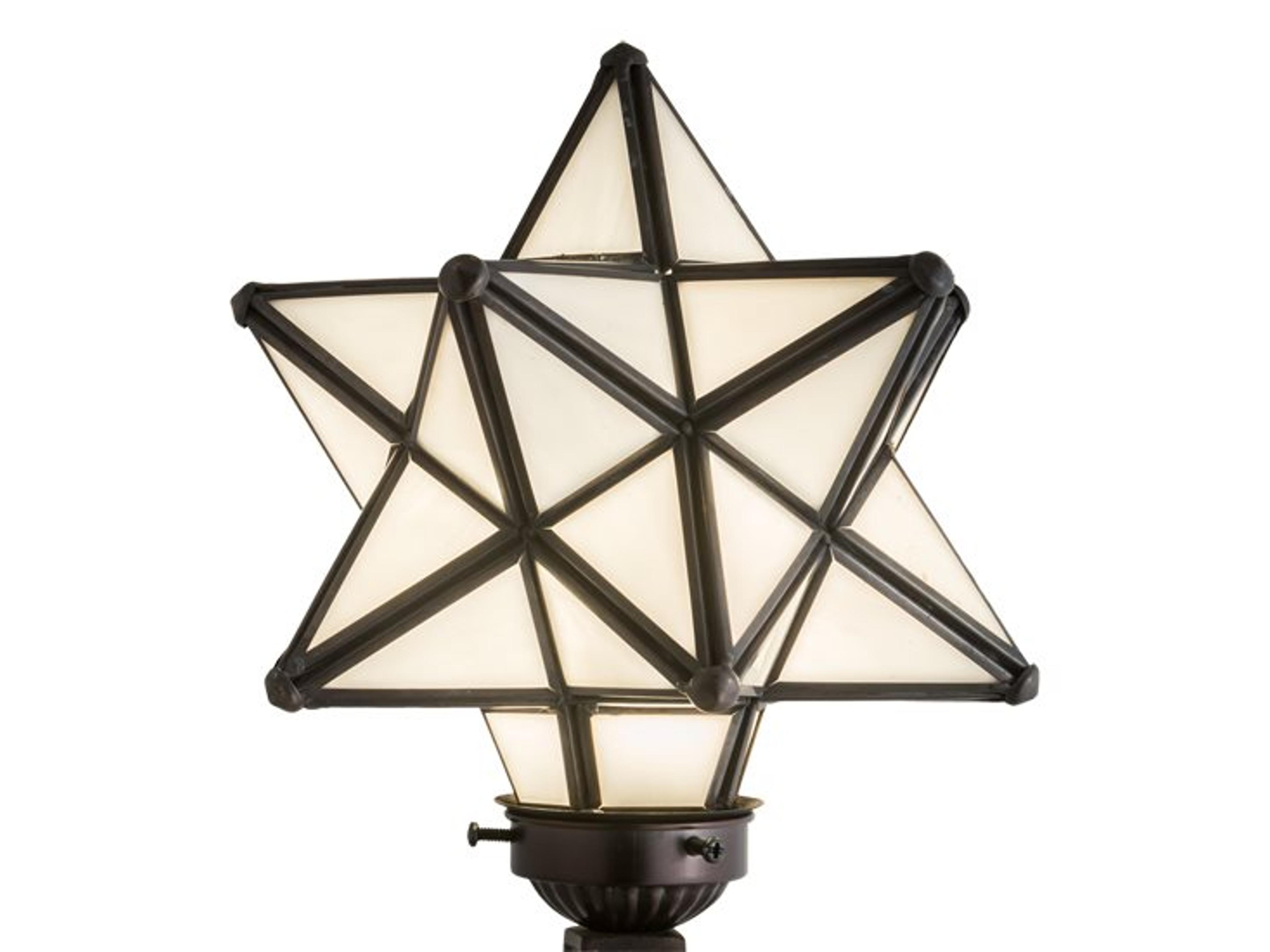 Meyda Moravian Star Glass Bronze Table Lamp
