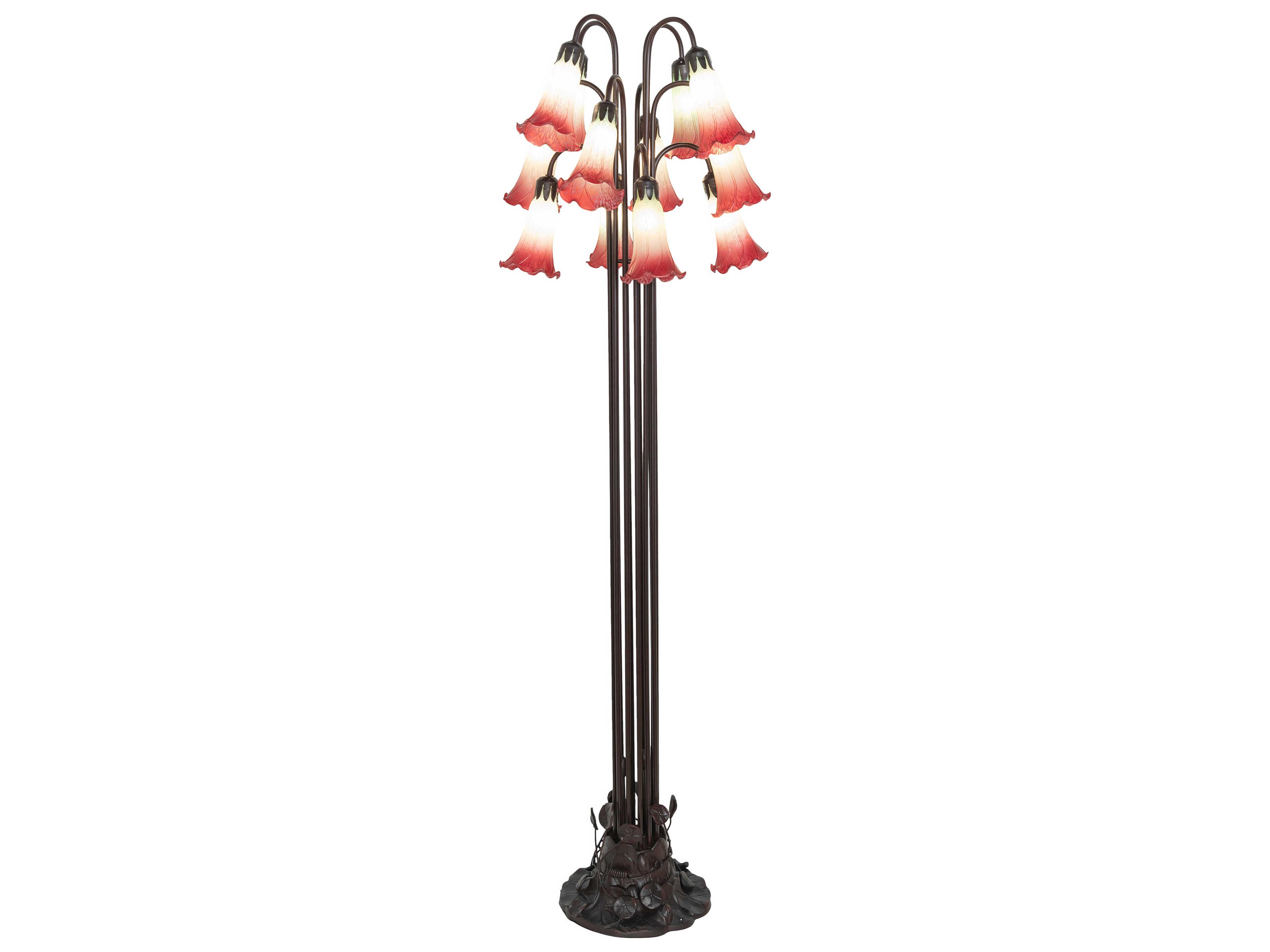 Pond Lily Mahogany Bronze Floor Lamp