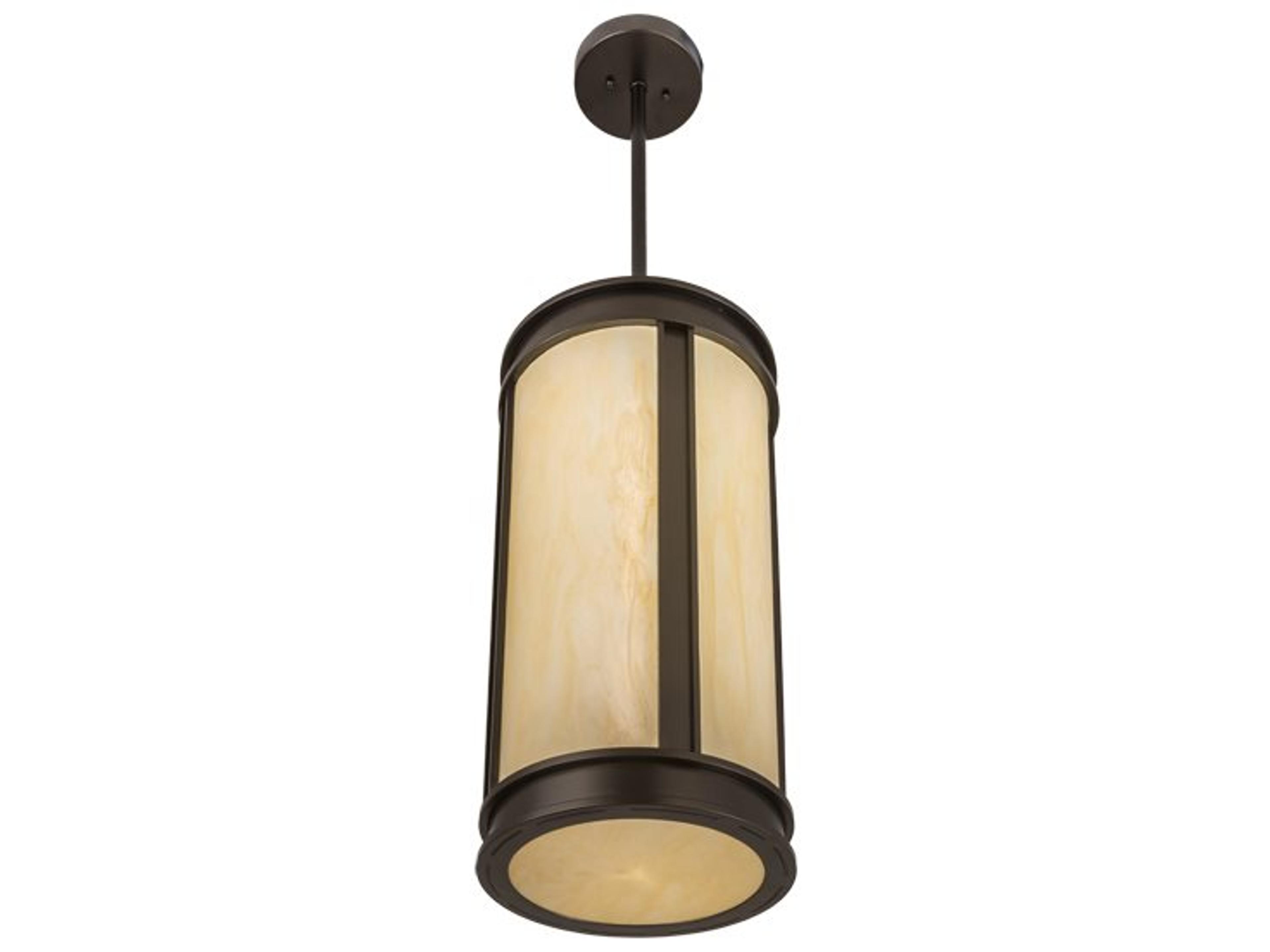 Meyda Led Bronze Glass Cylinder Pendant