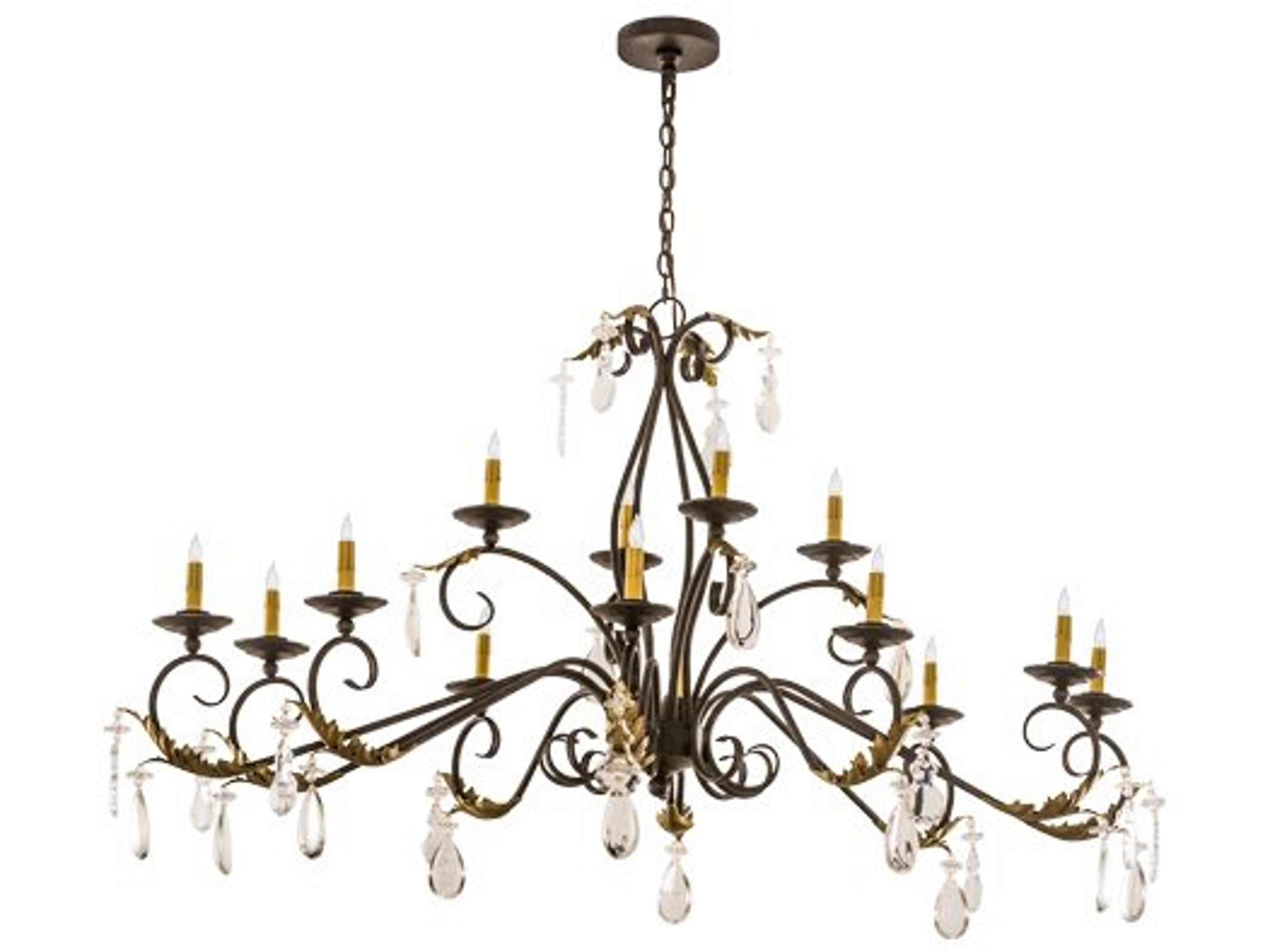 Meyda 14-Light Bronze Glass Island Pendant