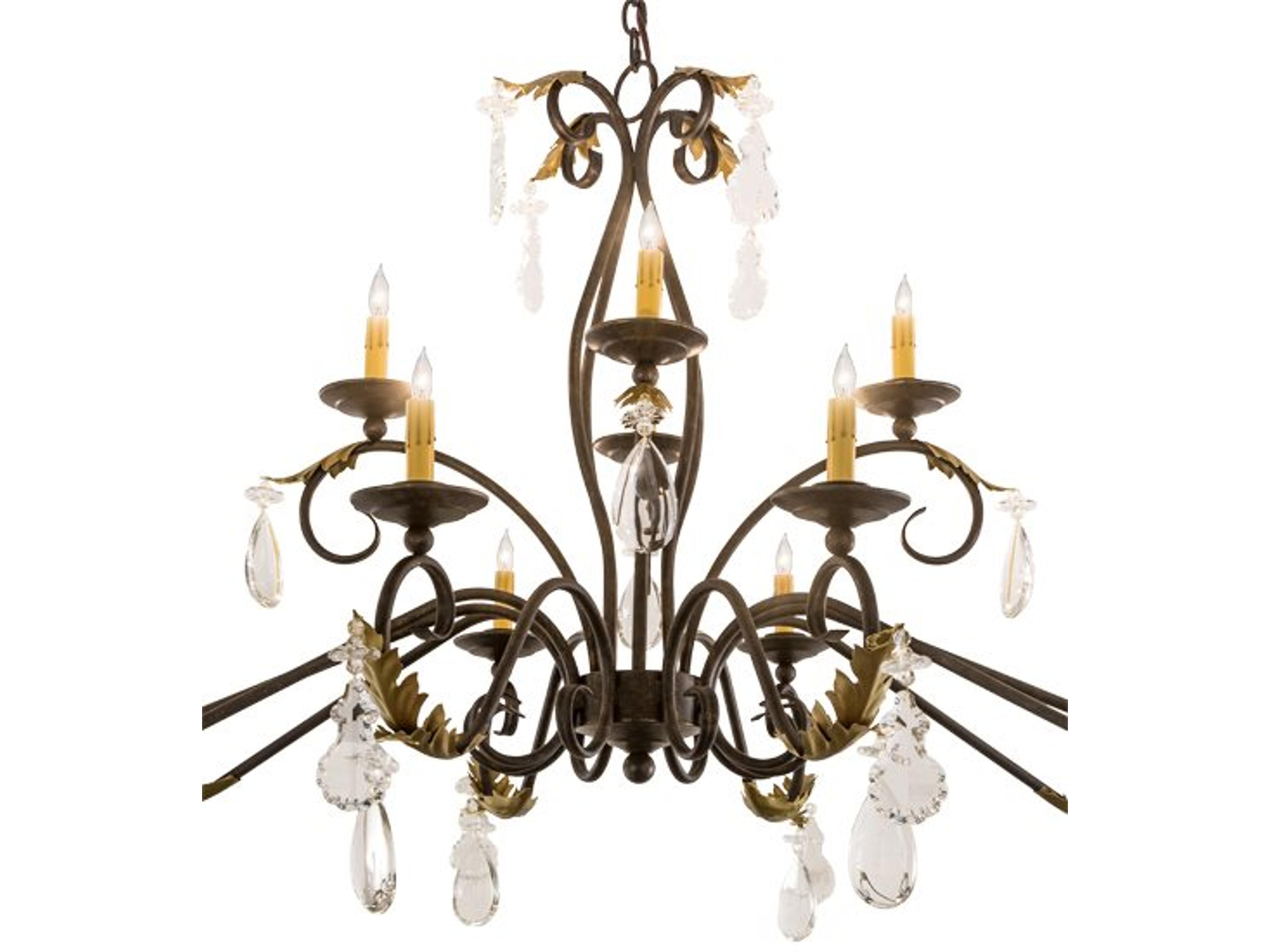Meyda 14-Light Bronze Glass Island Pendant