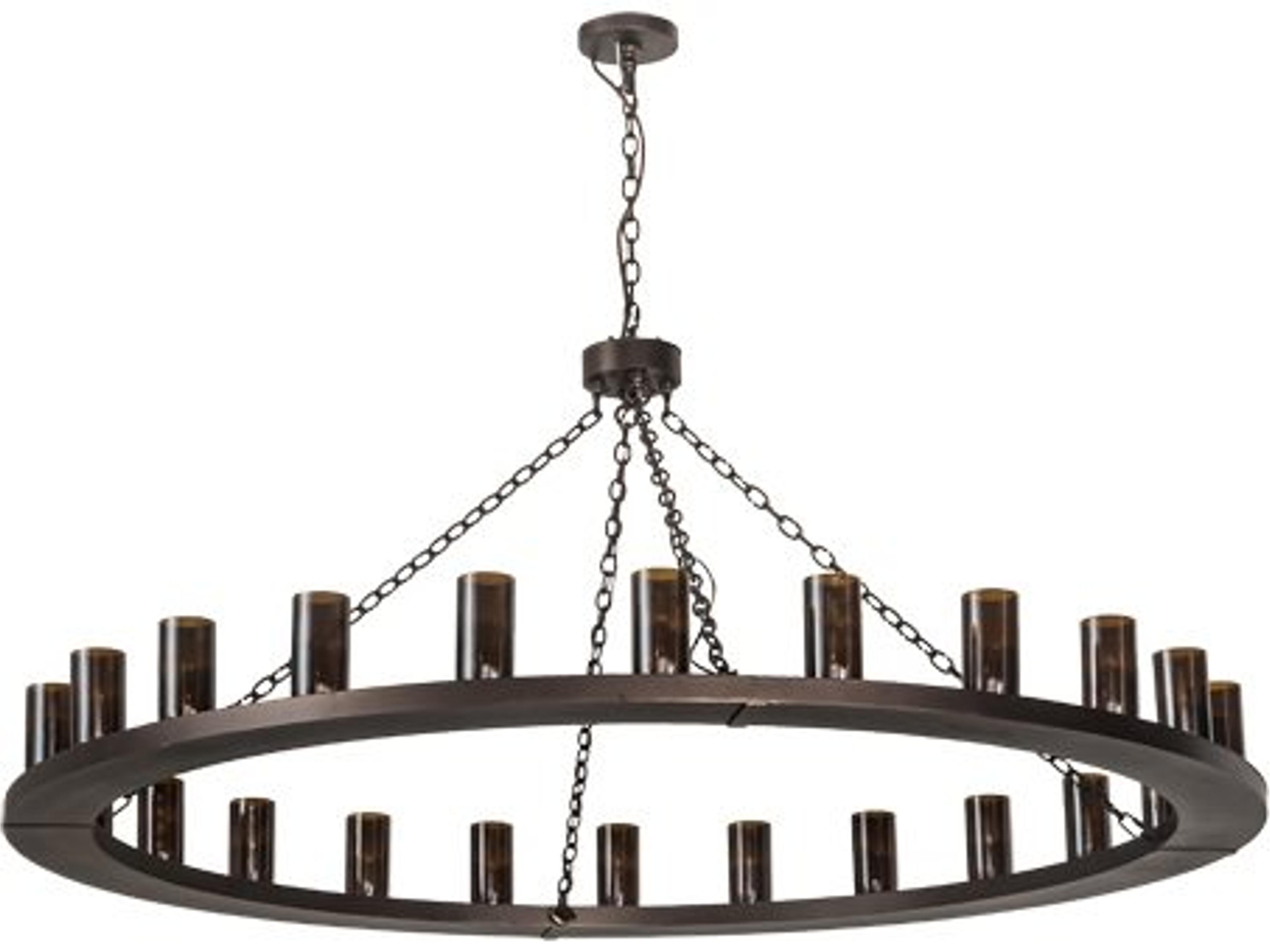 Meyda Loxley 24-Light Bronze Cylinder Round Chandelier