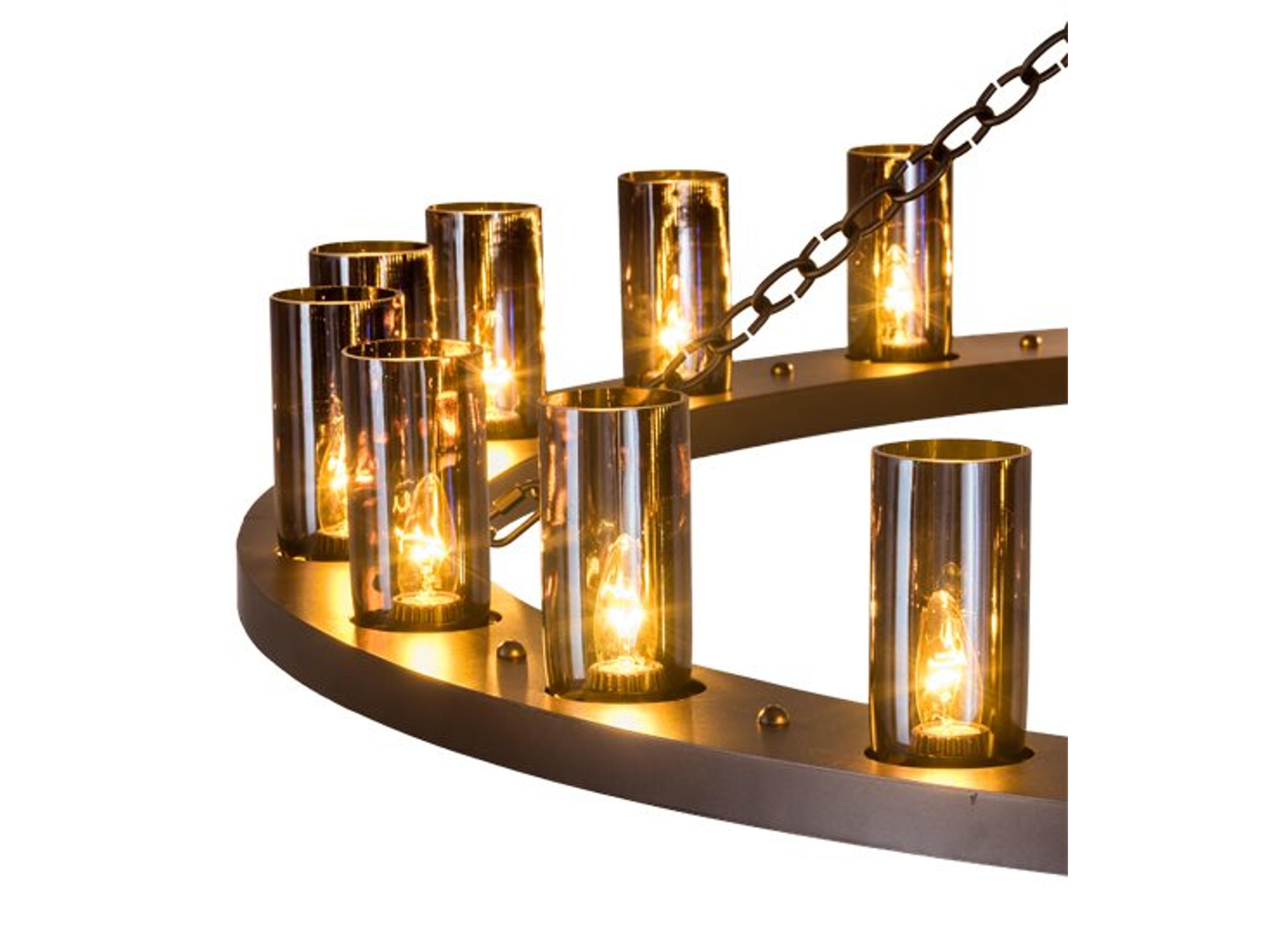 Meyda Loxley 24-Light Bronze Cylinder Round Chandelier