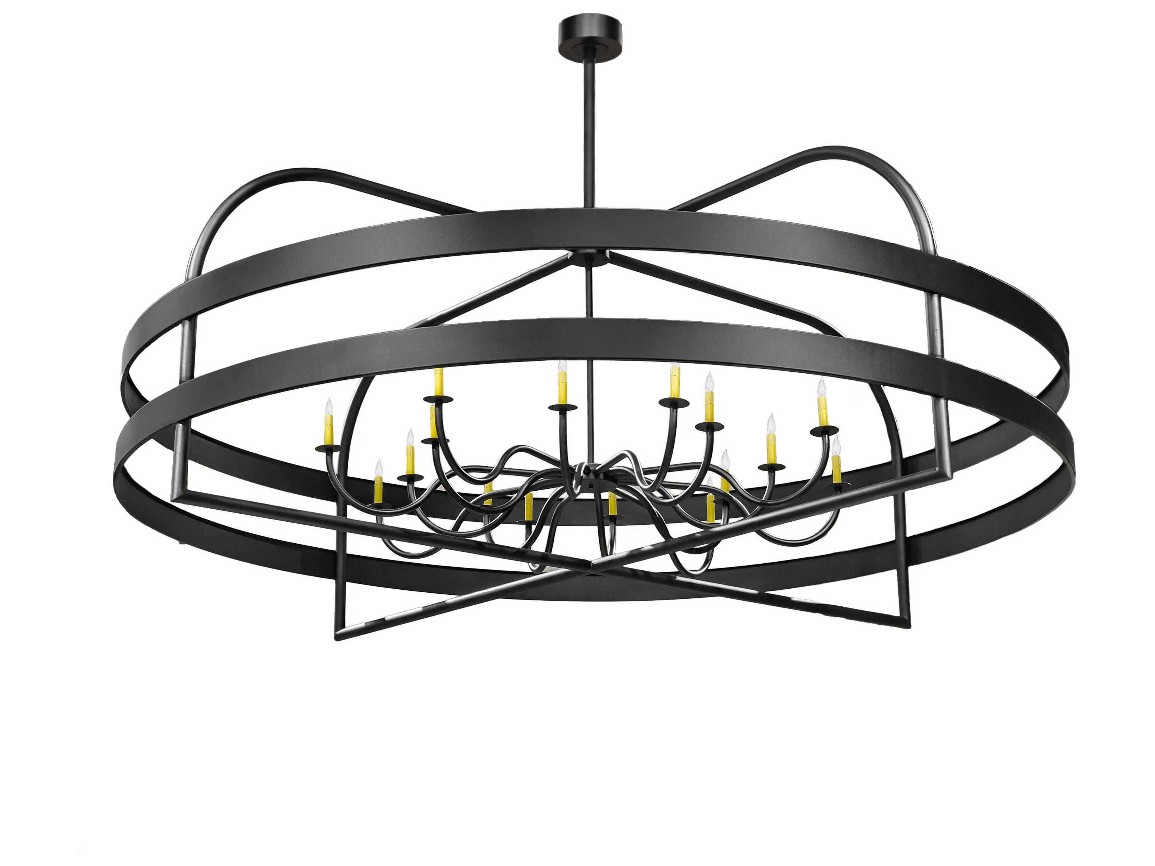 Meyda Aldari 16-Light6-Light Black Grey LED Candelabra Geometric Chandelier