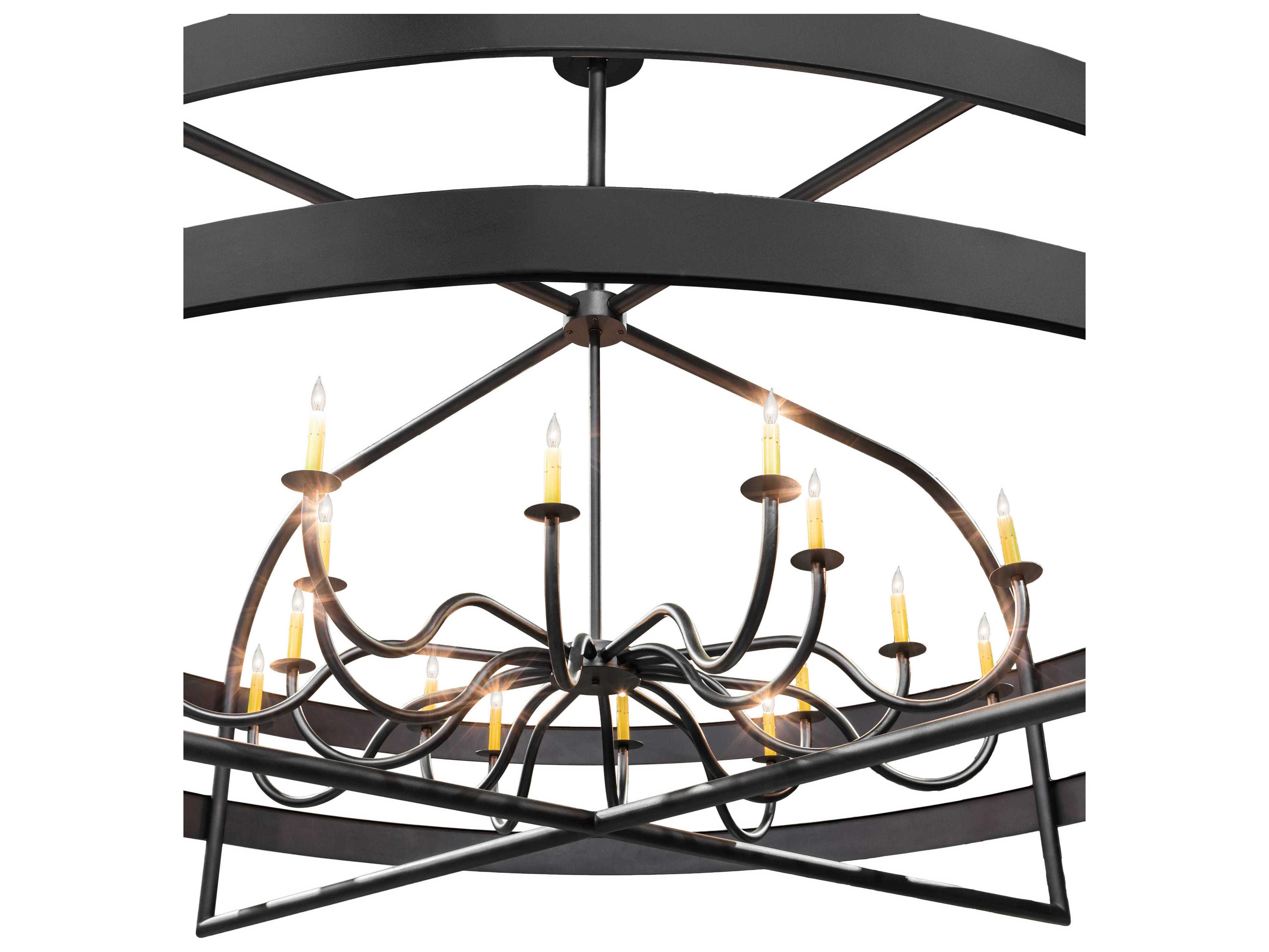 Meyda Aldari 16-Light6-Light Black Grey LED Candelabra Geometric Chandelier