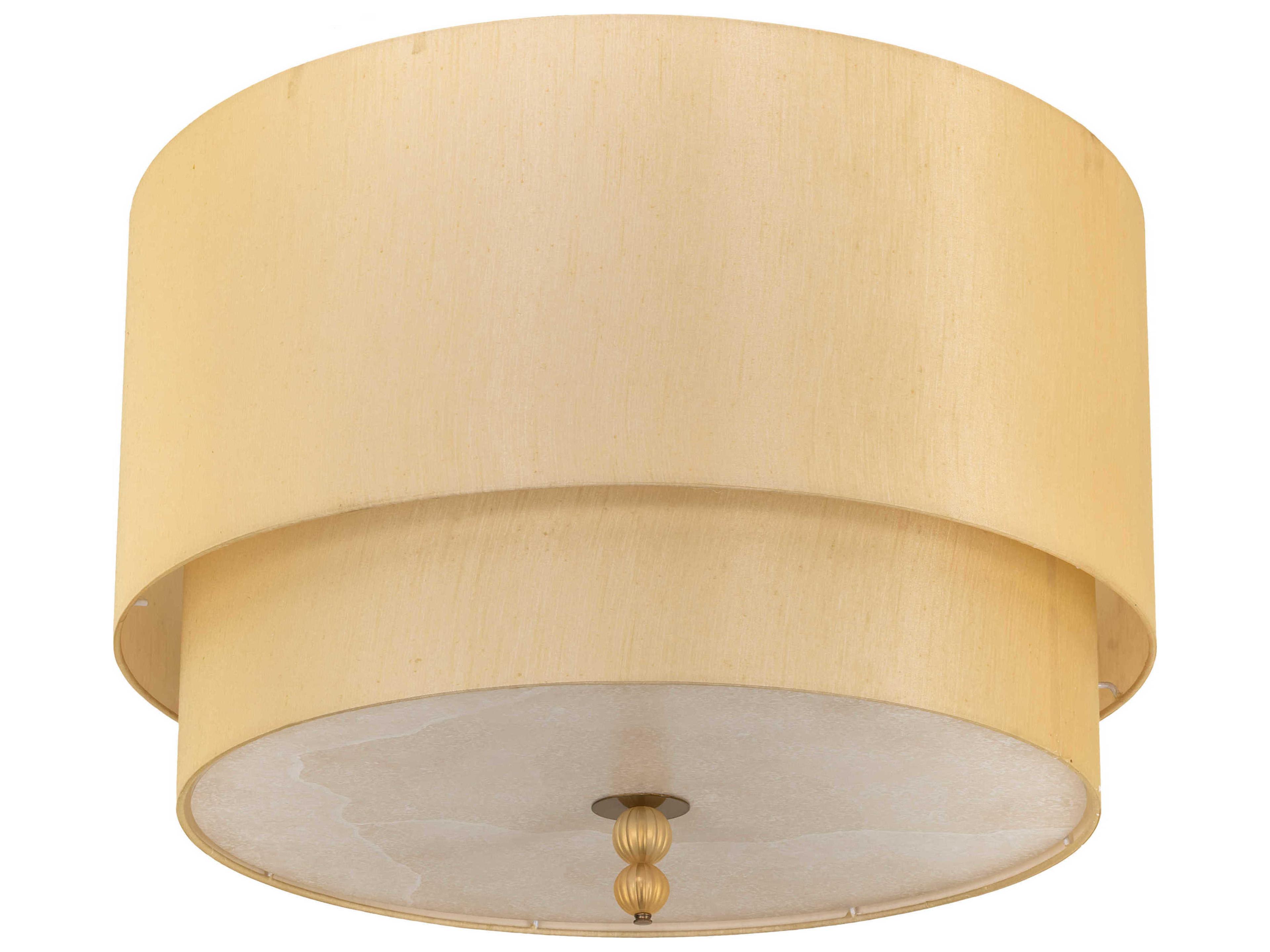 Meyda Cilindro 10-Light Brass Tint Gold Glass LED Drum Flush Mount