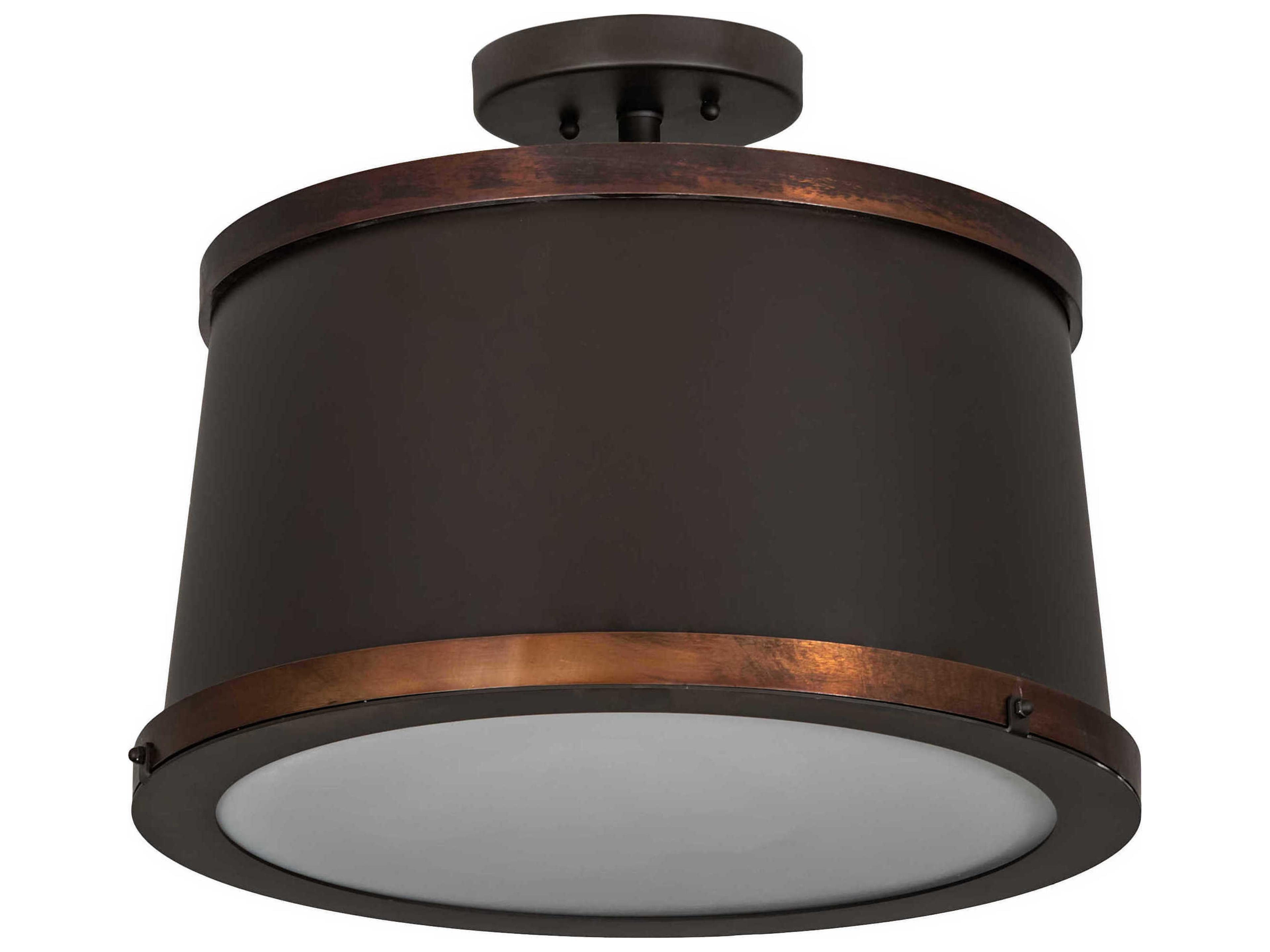 Meyda Cilindro Vintage Copper Oil Rubbed Bronze LED Semi Flush Mount
