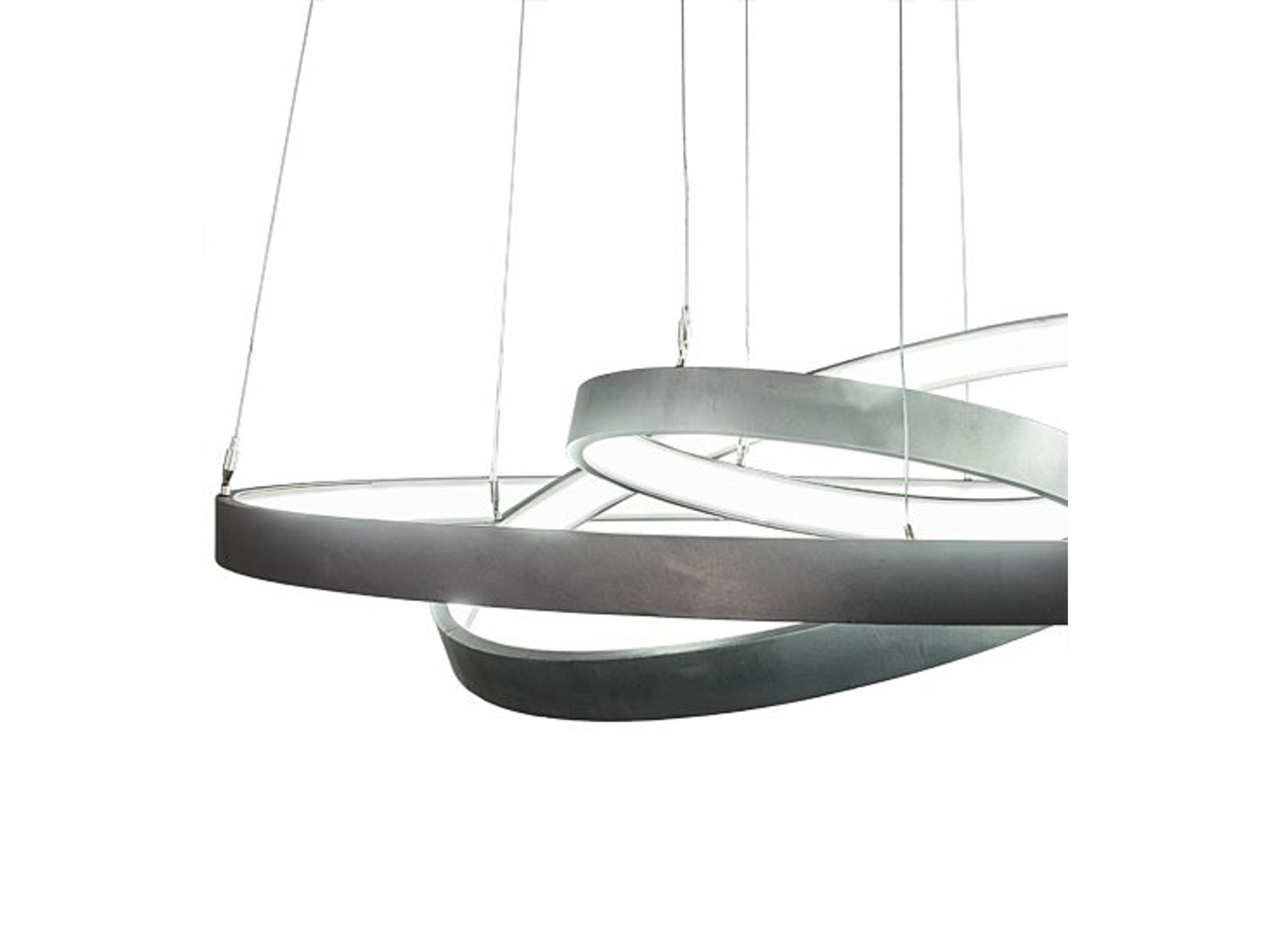 Meyda Anillo Led Silver Glass Round Tiered Pendant