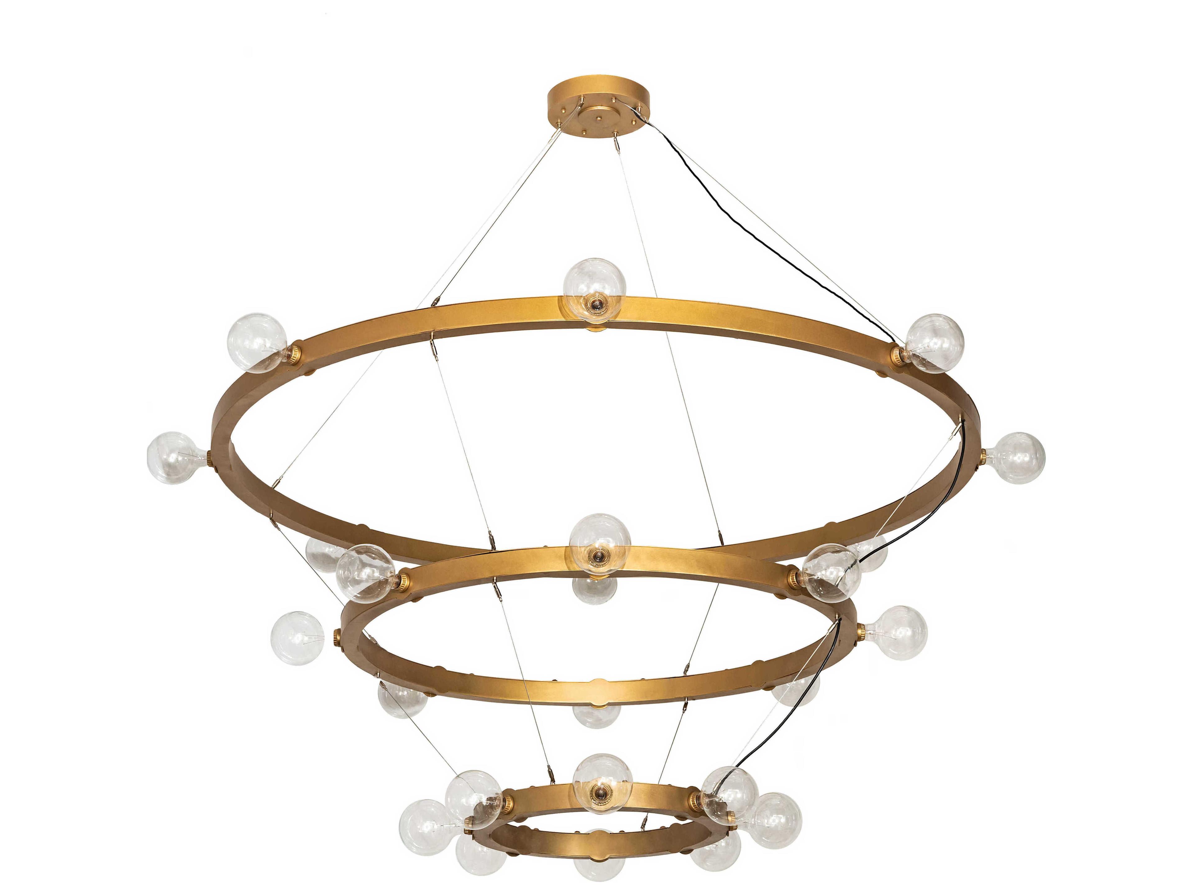 Meyda Manheim 24-Light Gold Globe Round Tiered Chandelier
