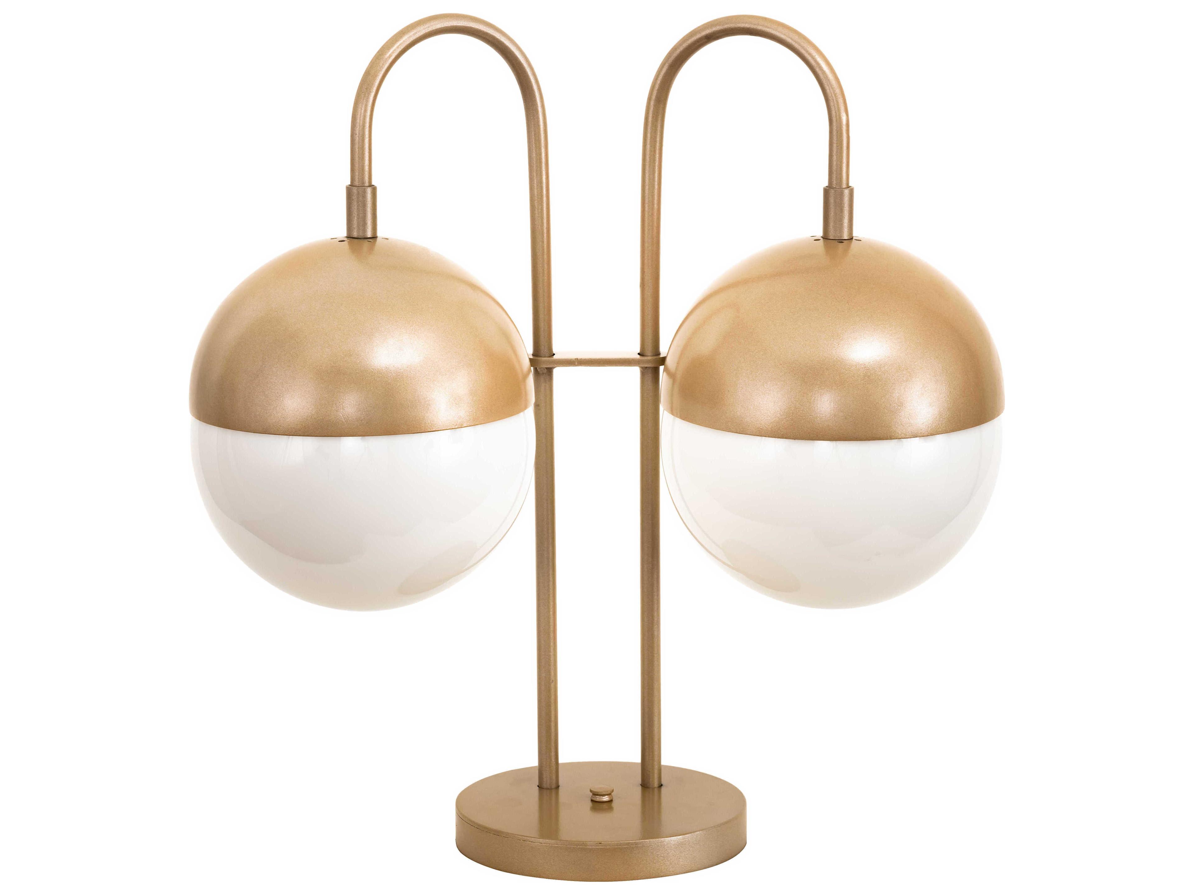 Meyda Bola Glass Champagne Metallic Gold Desk Lamp