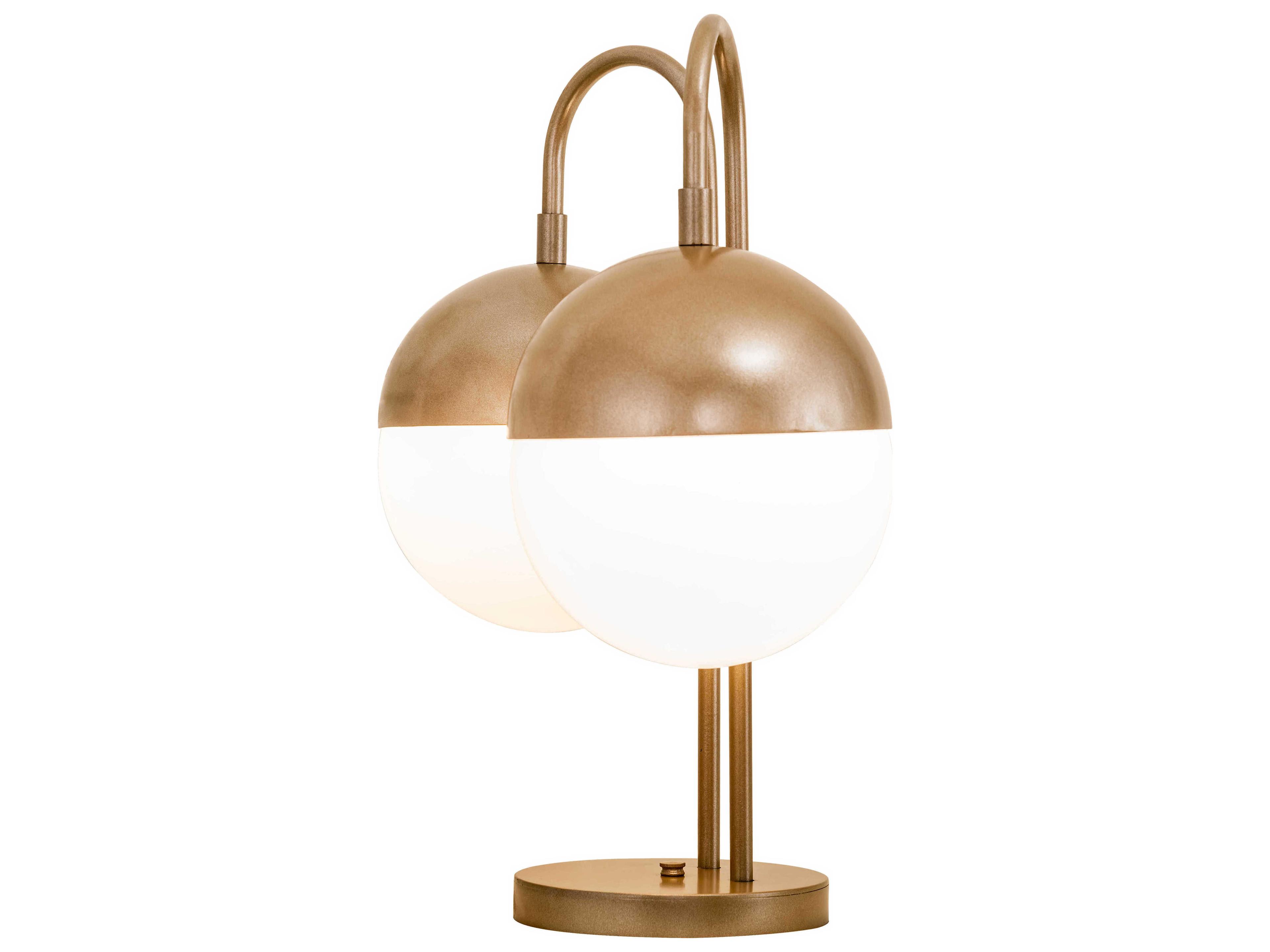 Meyda Bola Glass Champagne Metallic Gold Desk Lamp