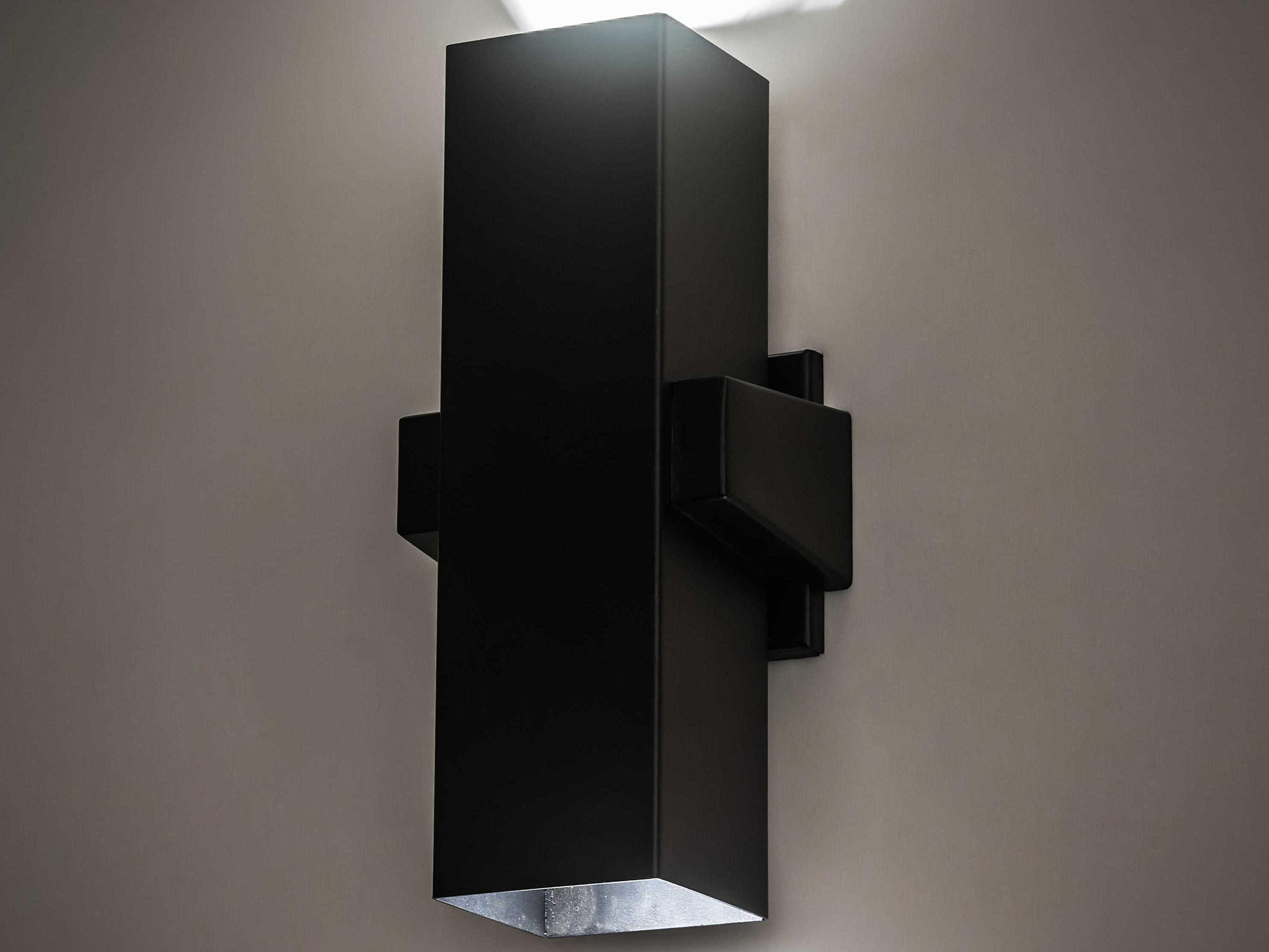 Meyda Quadrato 2-Light Black LED Wall Sconce