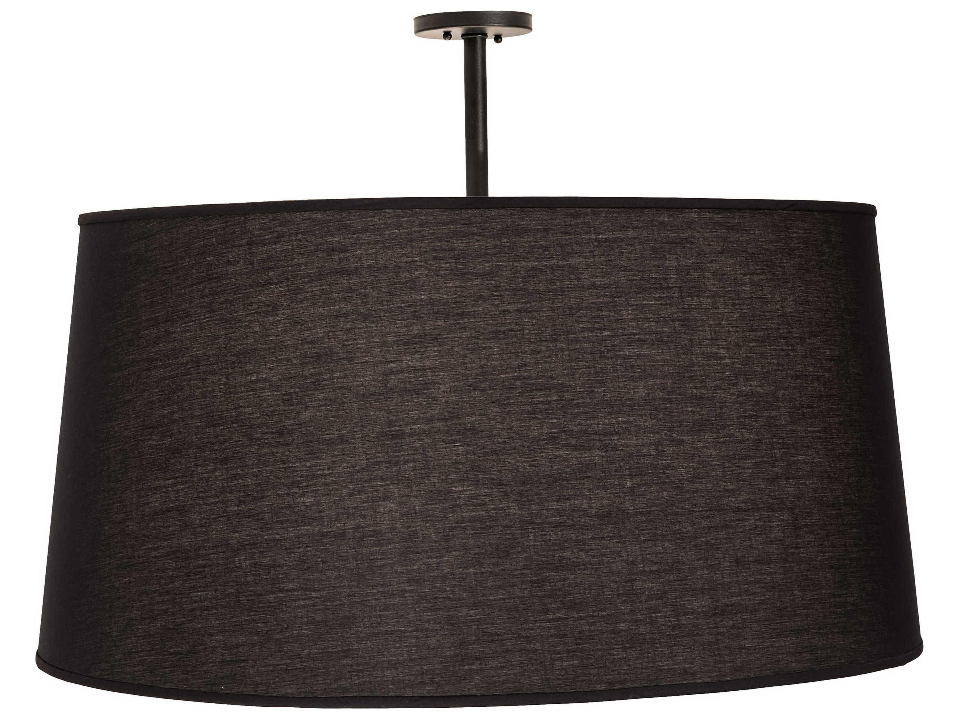 Meyda Cilindro 3-Light Black White LED Drum Semi Flush Mount