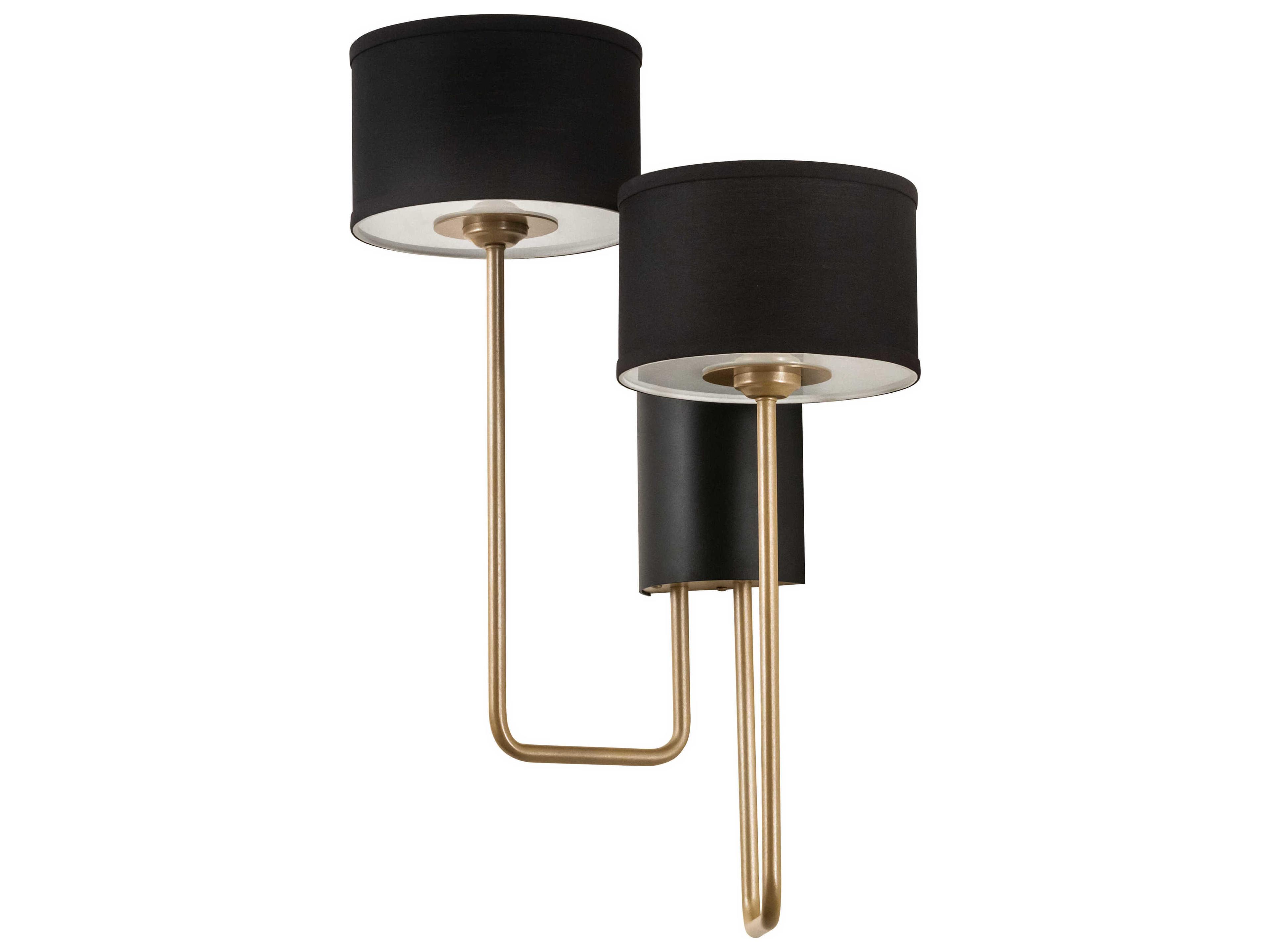 Meyda Cilindro 2-Light Champagne Metallic Textured Black Gold LED Wall Sconce